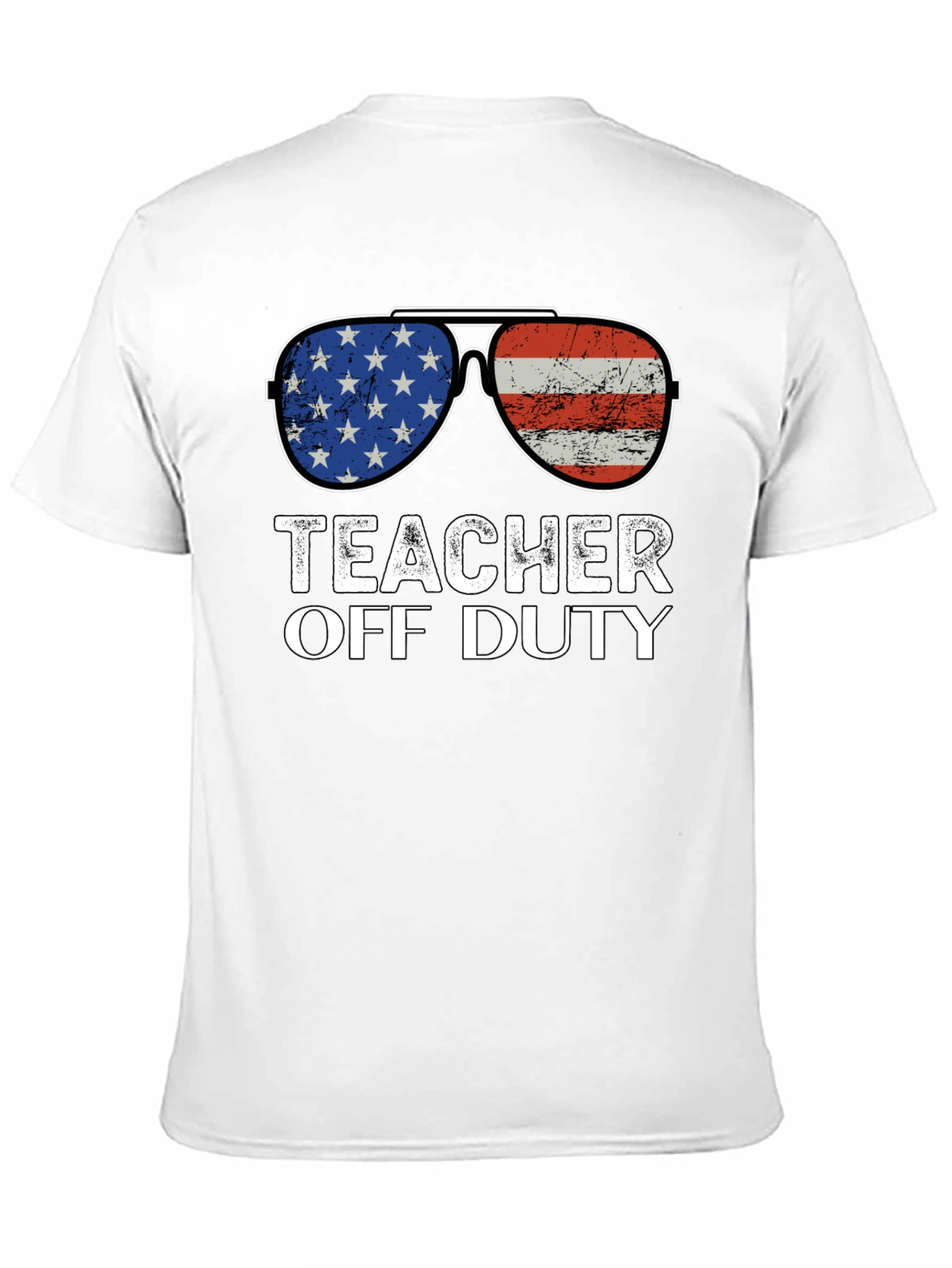 Teacher Off Duty American Flag Sunglasses T-Shirt