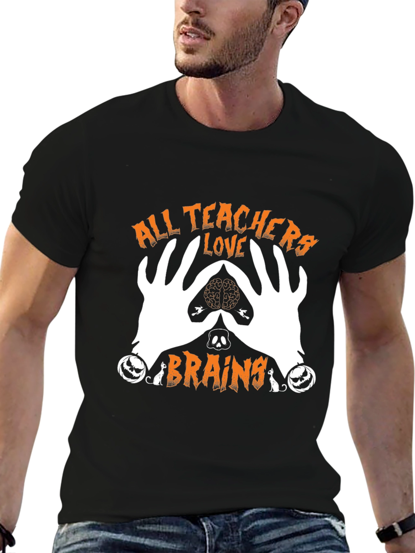 All Teachers Love Brains Halloween Graphic Tee