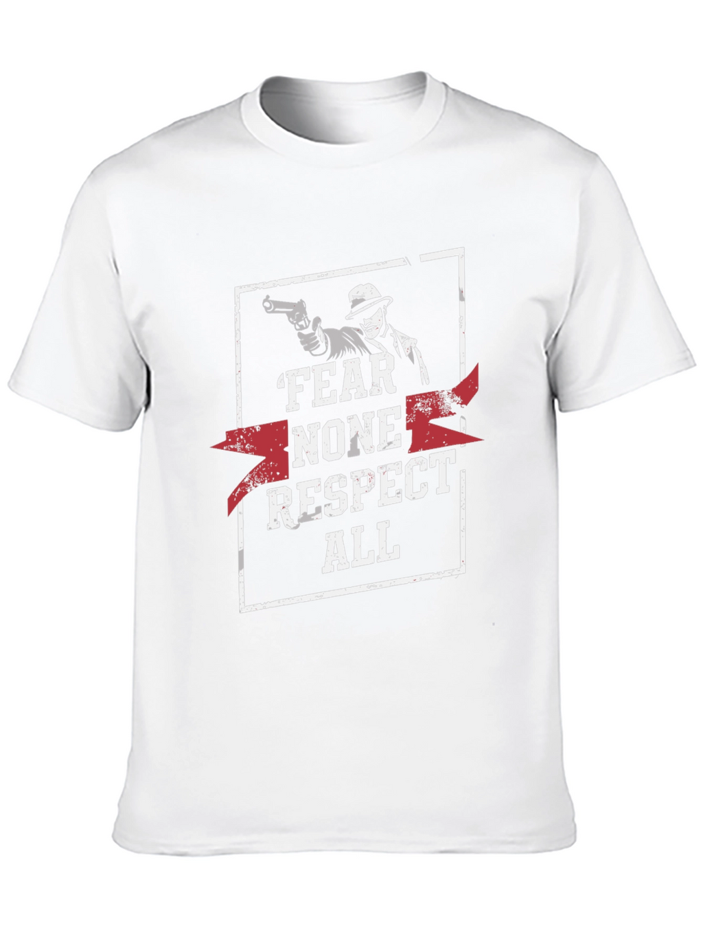 Fear None Respect All Graphic Print Black T-Shirt