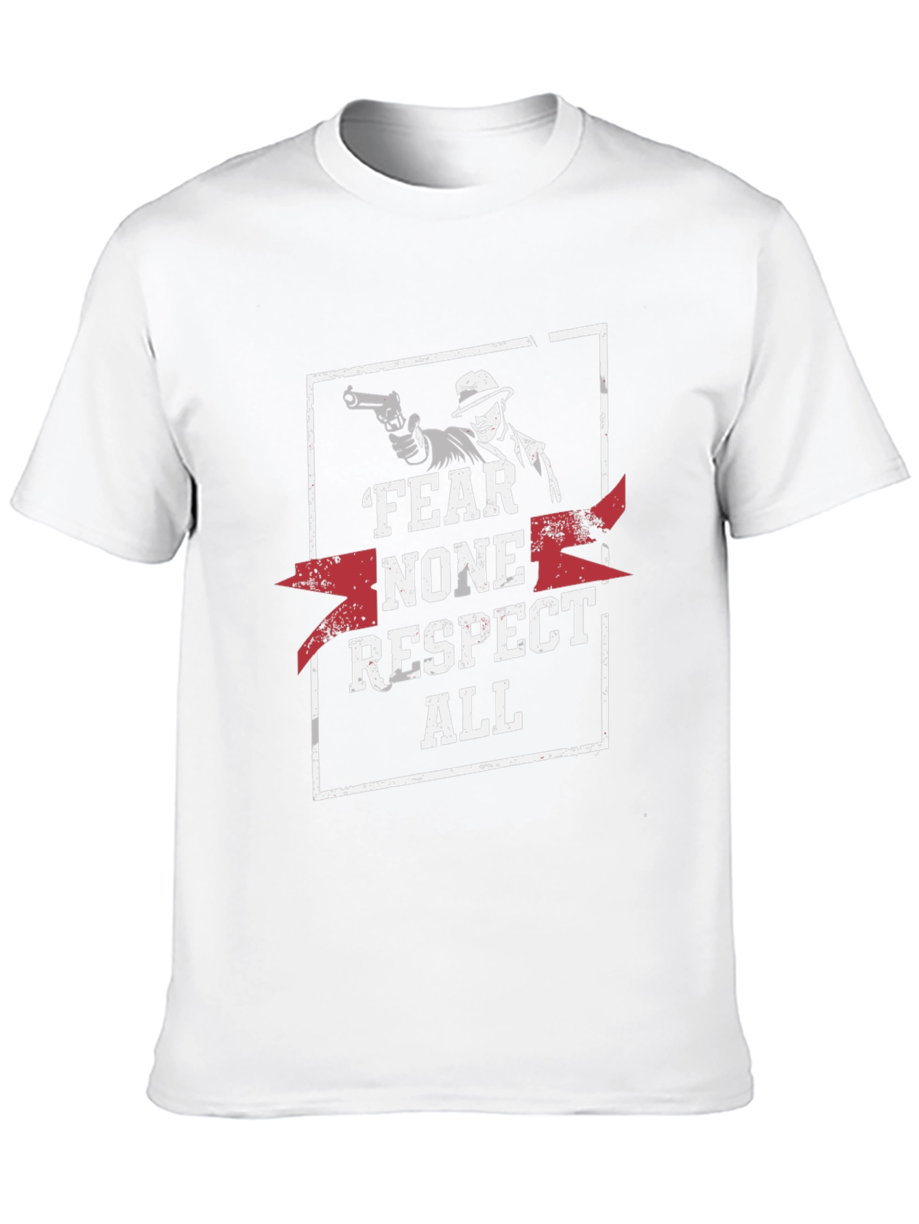 Fear None Respect All Graphic Print Black T-Shirt