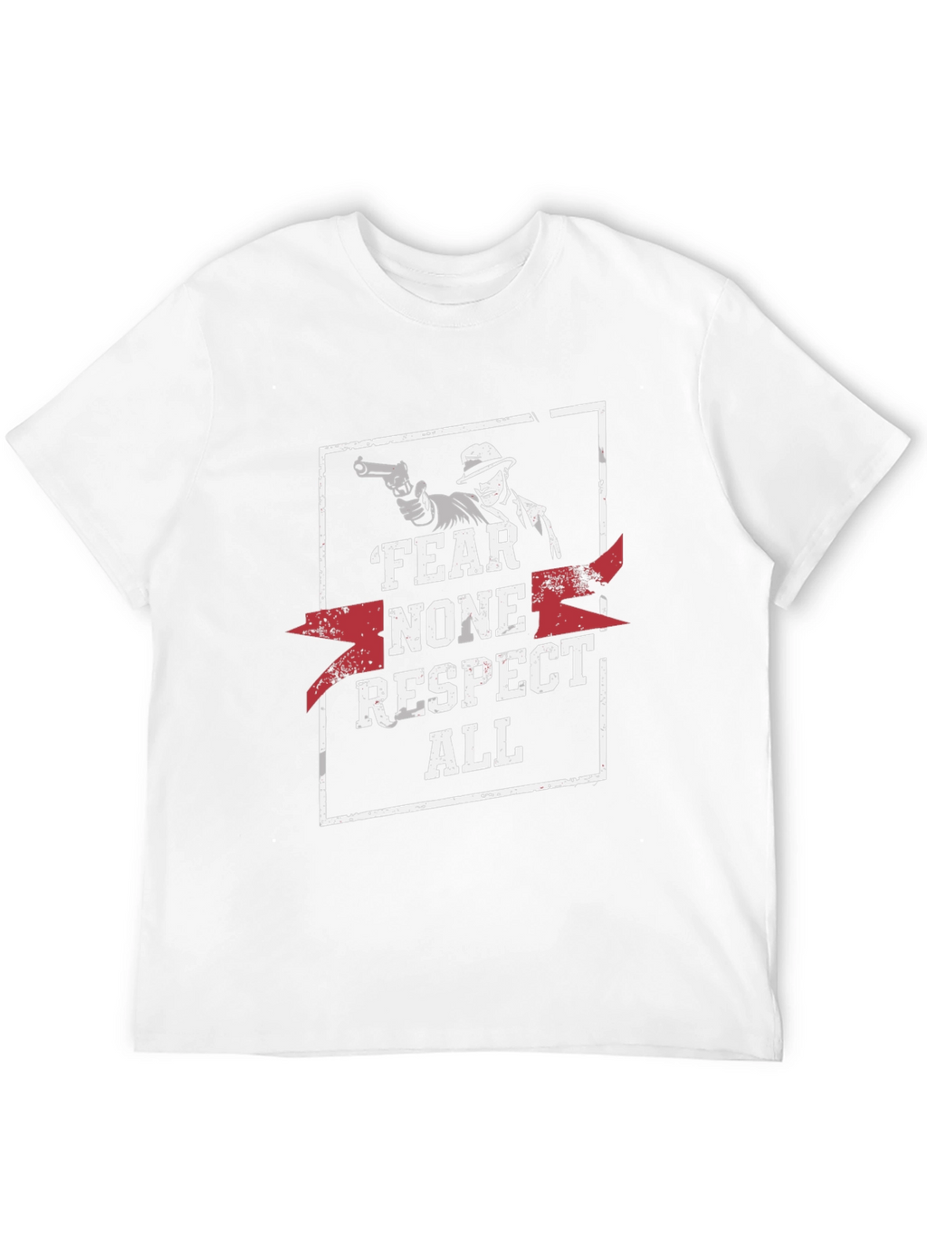 Fear None Respect All Graphic Print Black T-Shirt