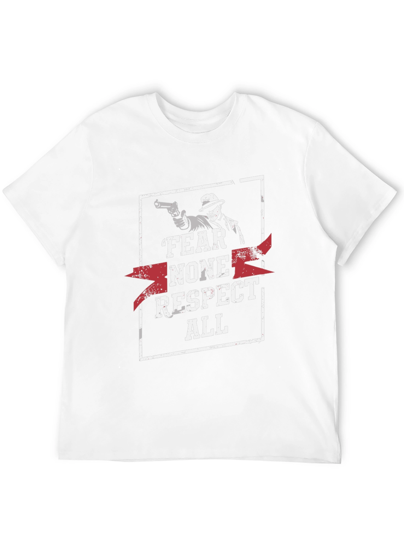 Fear None Respect All Graphic Print Black T-Shirt