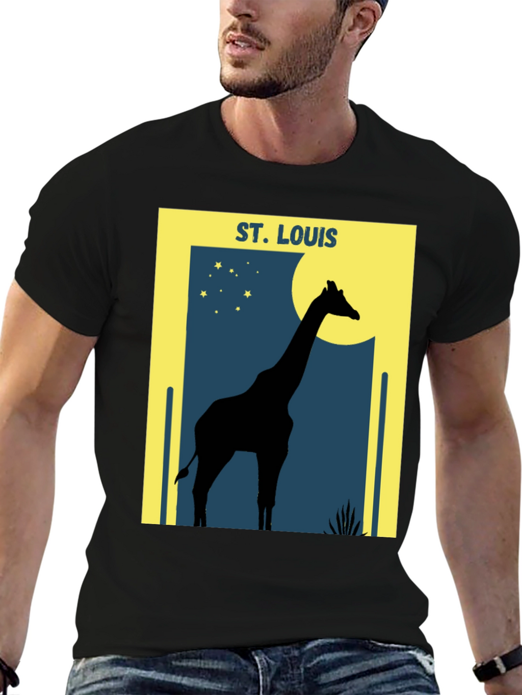 St. Louis Giraffe Silhouette Graphic T-Shirt