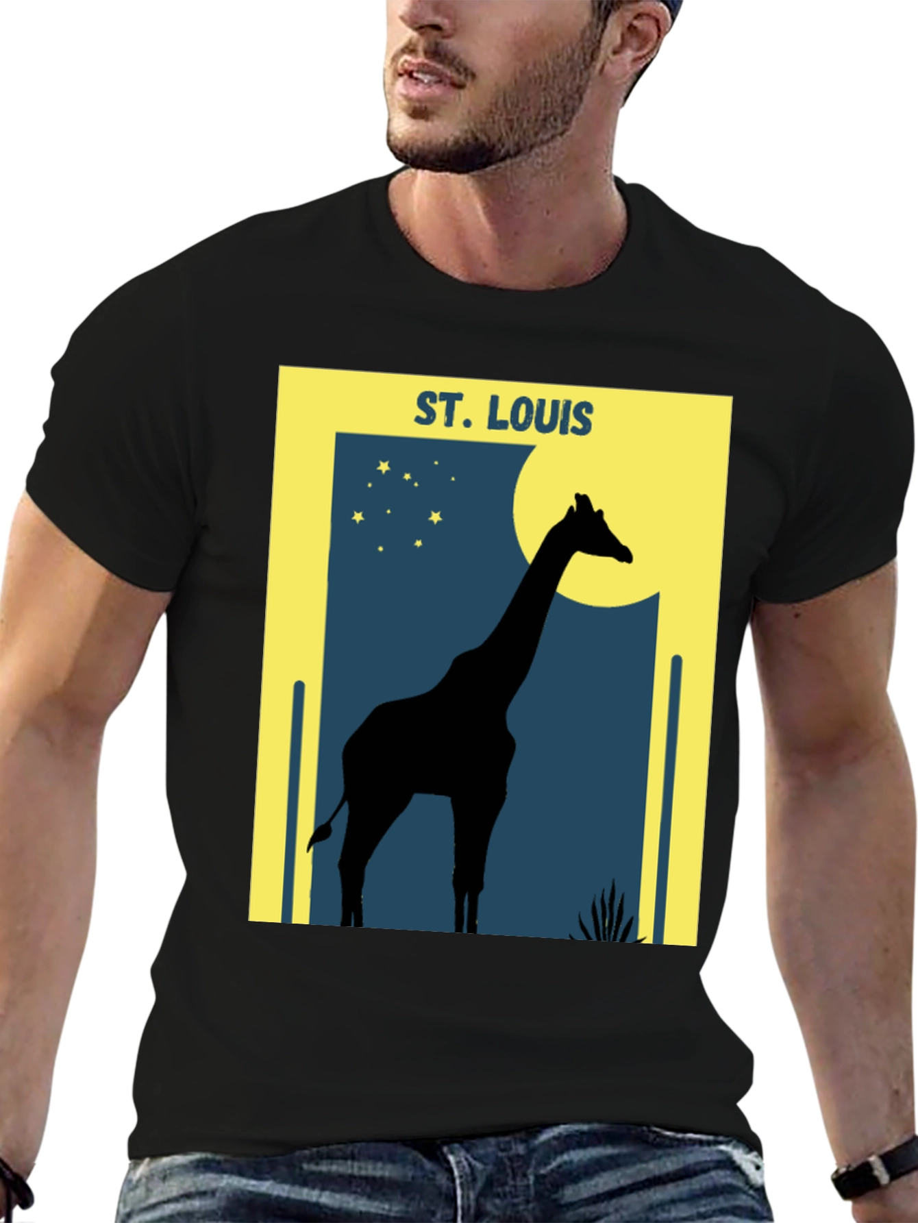 St. Louis Giraffe Silhouette Graphic T-Shirt