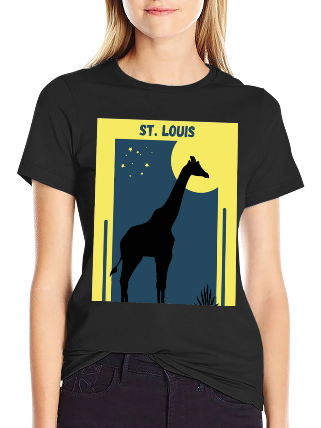 St. Louis Giraffe Silhouette Graphic T-Shirt