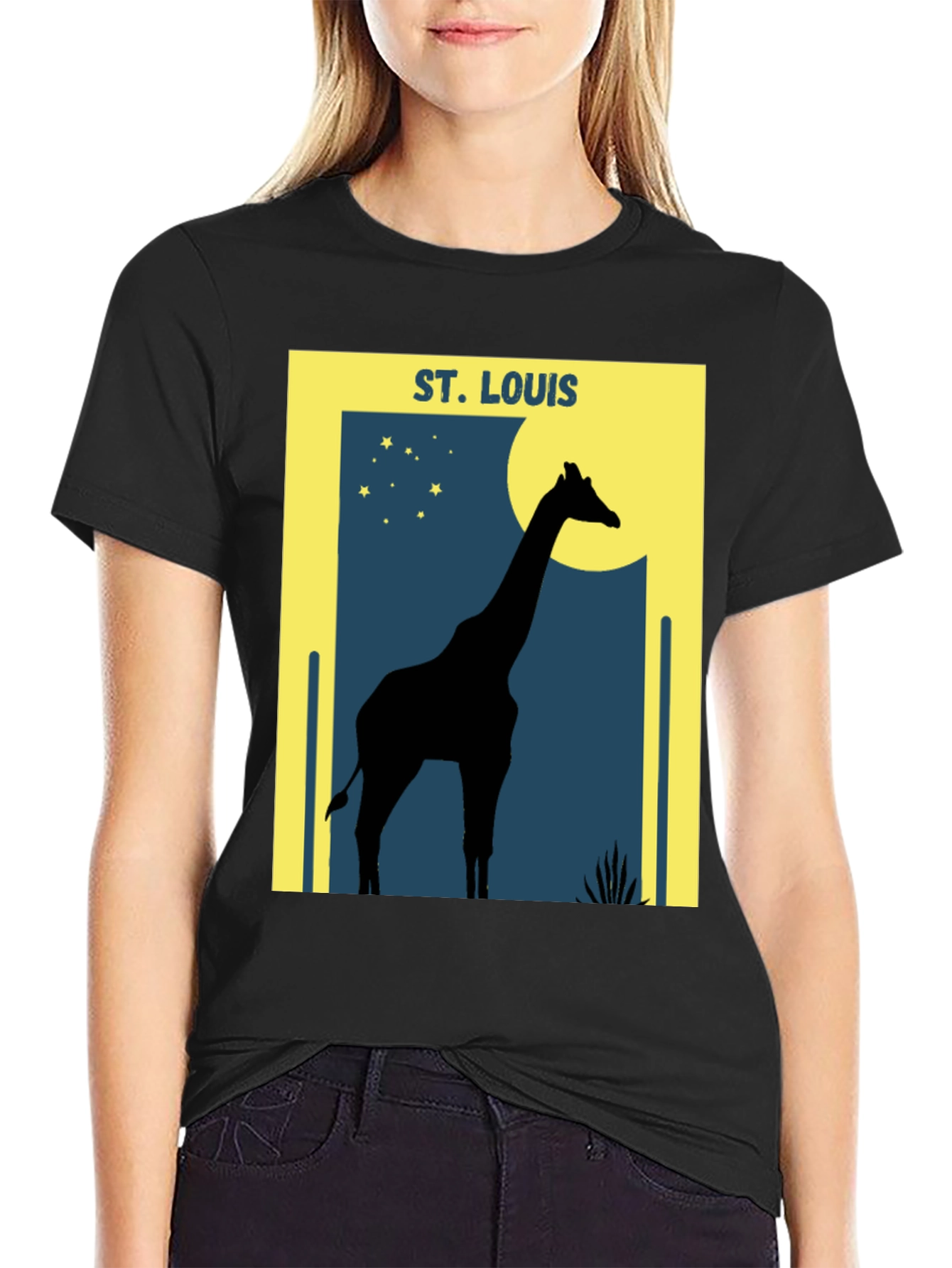 St. Louis Giraffe Silhouette Graphic T-Shirt