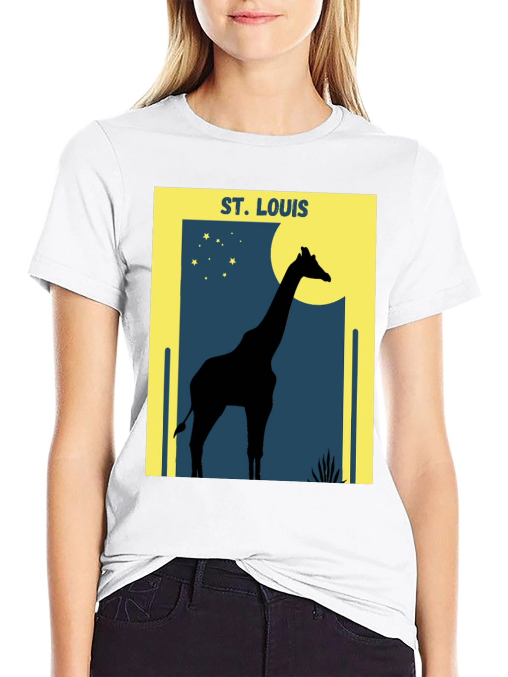 St. Louis Giraffe Silhouette Graphic T-Shirt