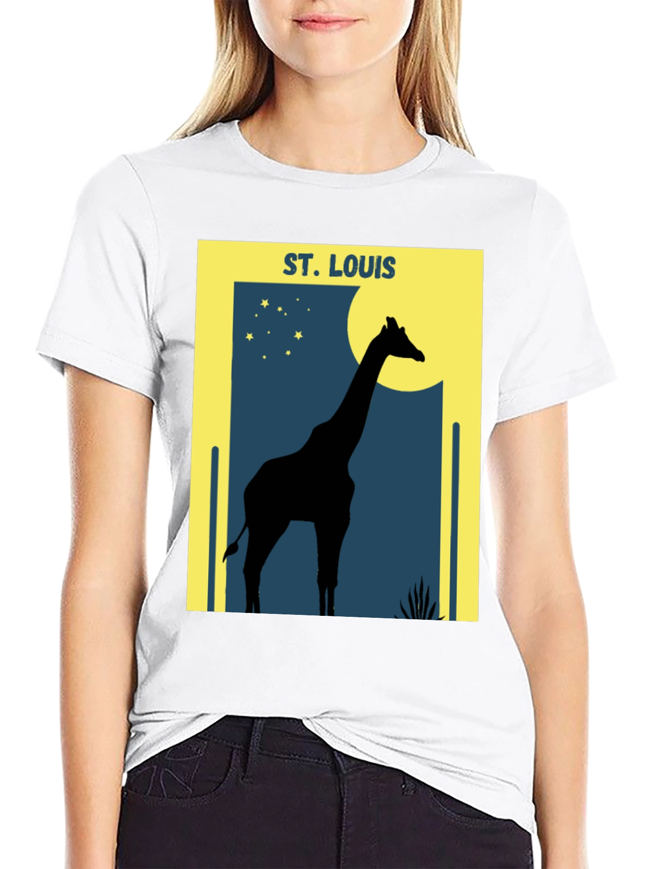 St. Louis Giraffe Silhouette Graphic T-Shirt