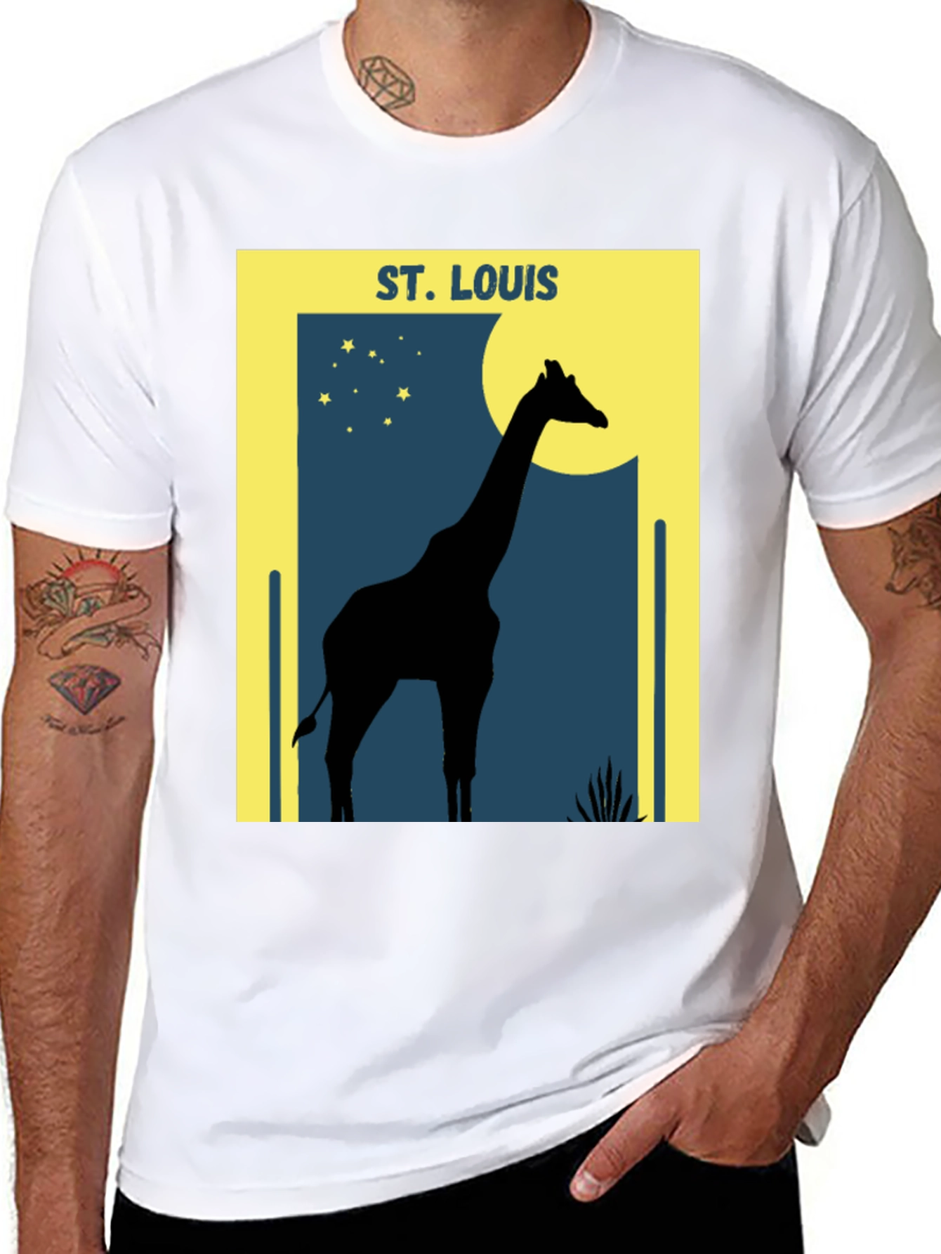 St. Louis Giraffe Silhouette Graphic T-Shirt