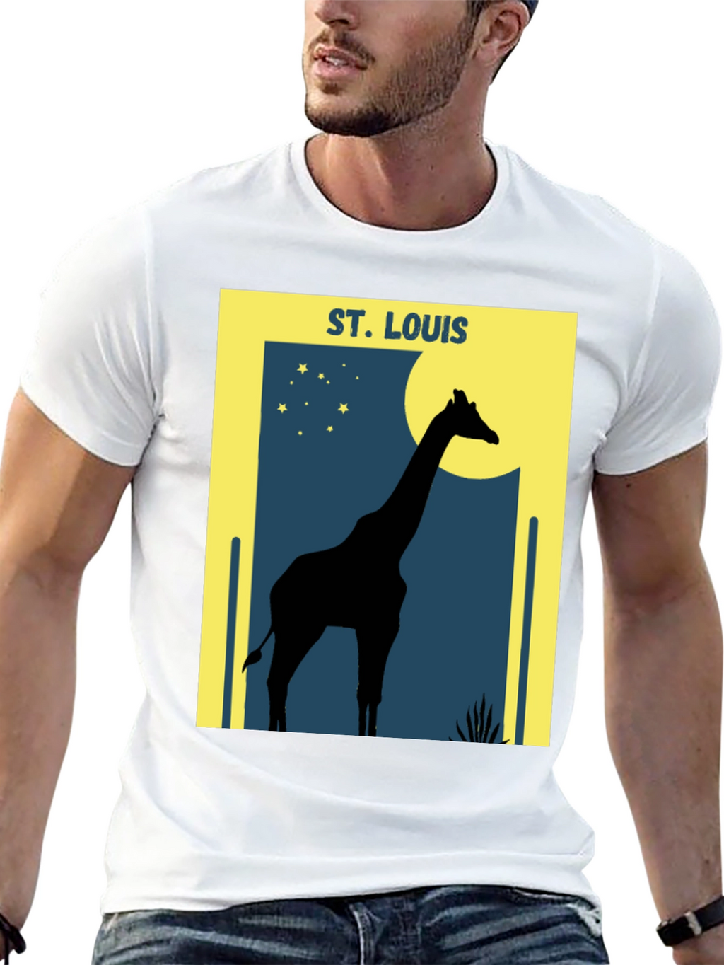 St. Louis Giraffe Silhouette Graphic T-Shirt