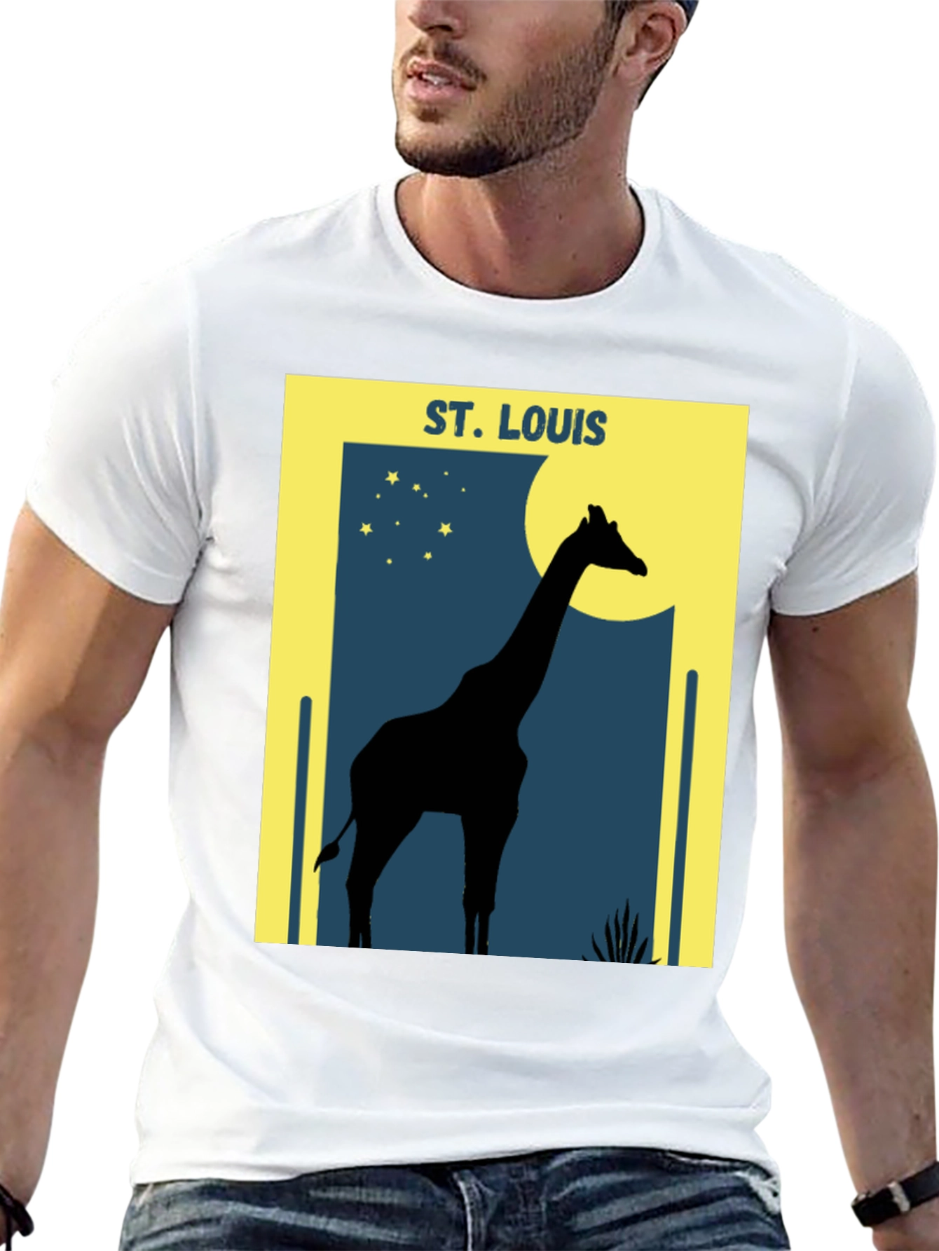 St. Louis Giraffe Silhouette Graphic T-Shirt