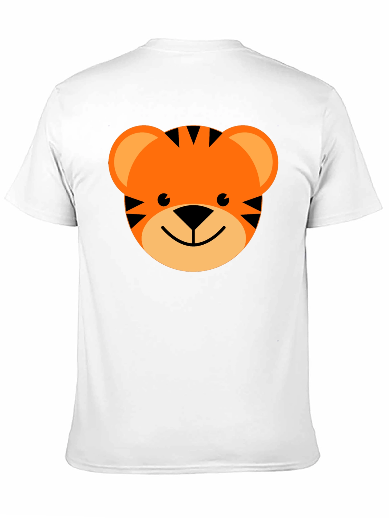 Cute Cartoon Tiger Graphic Tee - Black Cotton Blend