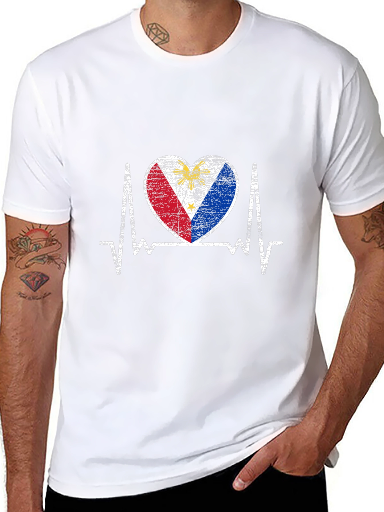 Philippines Flag Heartbeat T-Shirt