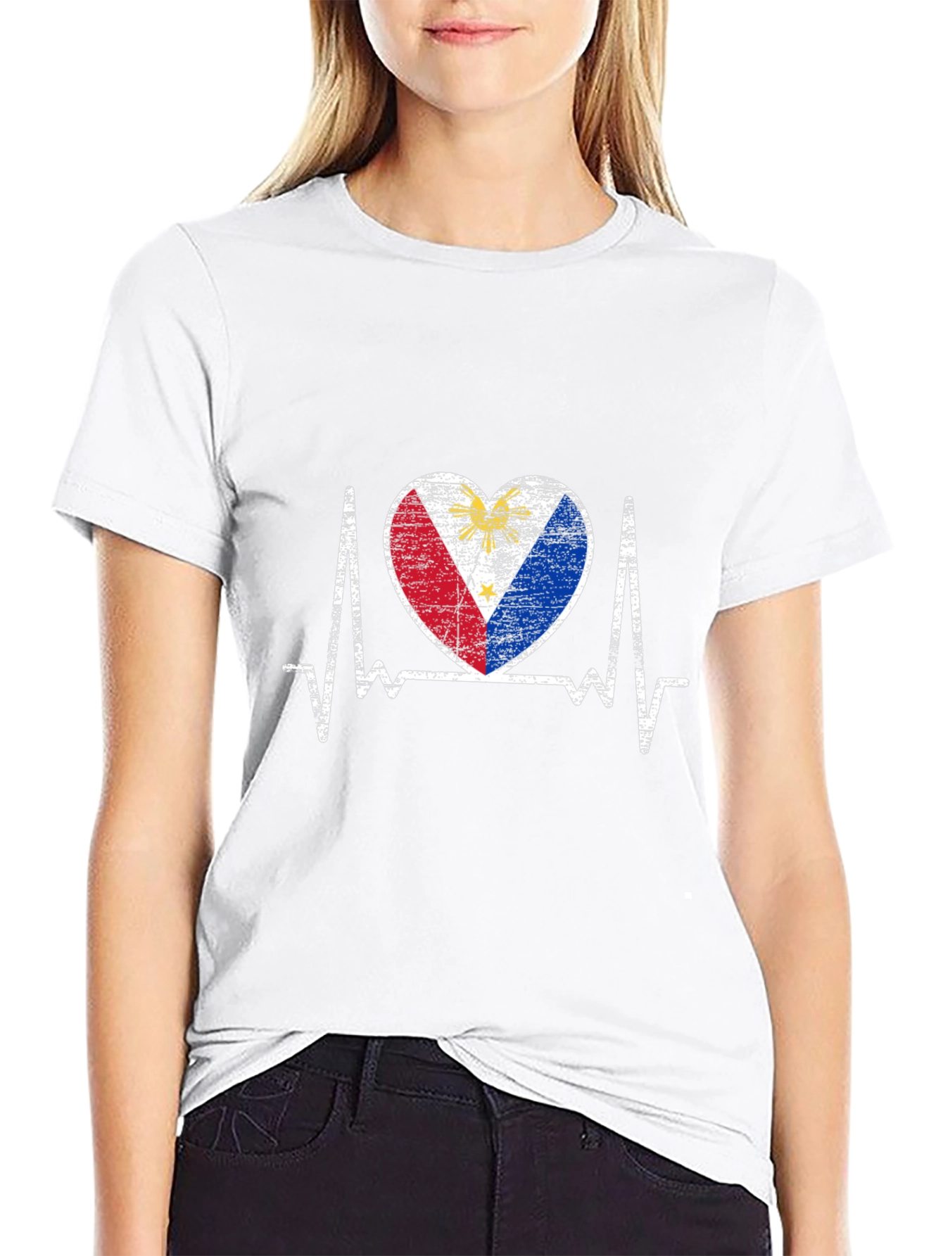 Philippines Flag Heartbeat T-Shirt