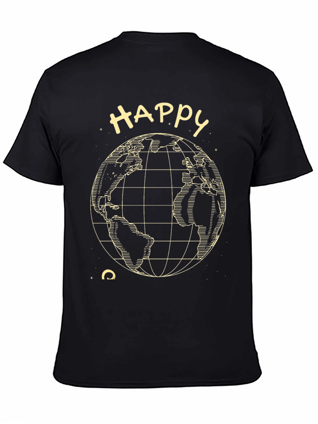 Happy Earth Tee - Black Graphic T-Shirt