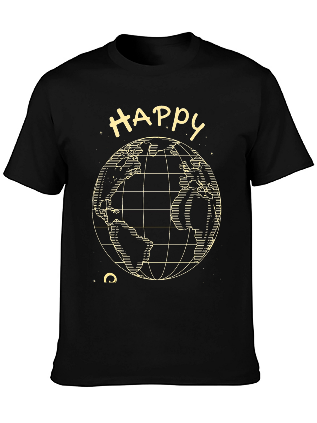Happy Earth Tee - Black Graphic T-Shirt