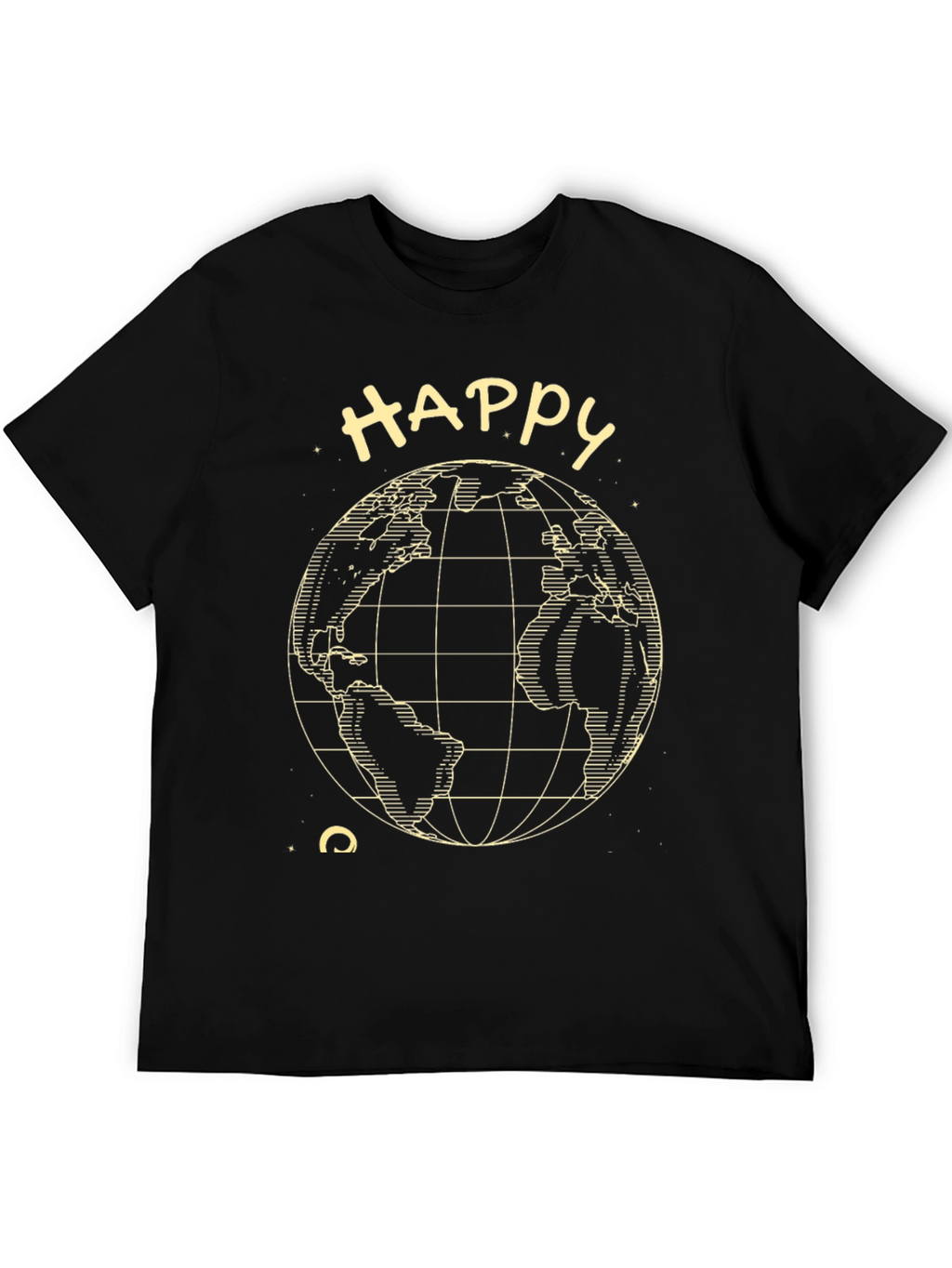 Happy Earth Tee - Black Graphic T-Shirt