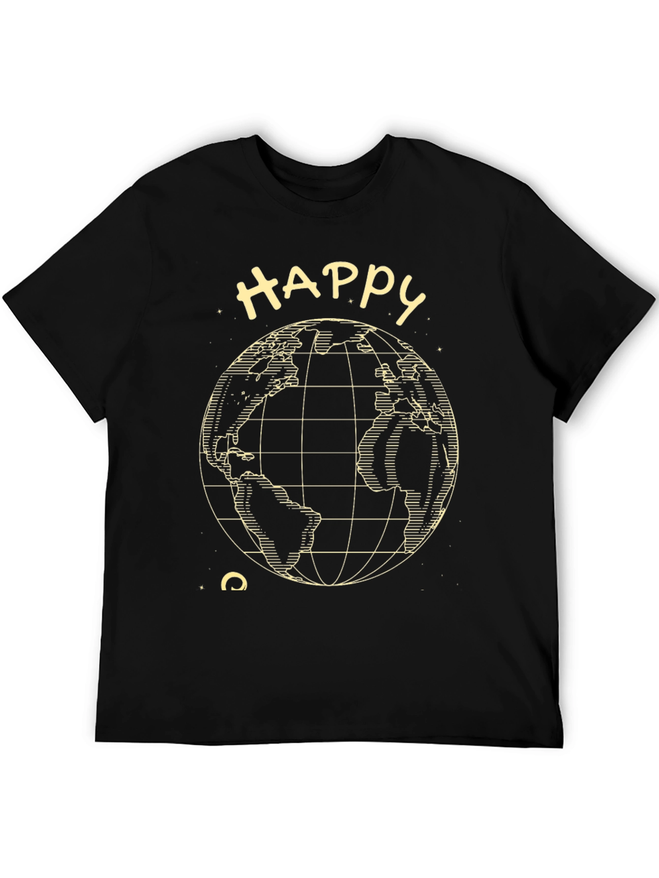 Happy Earth Tee - Black Graphic T-Shirt