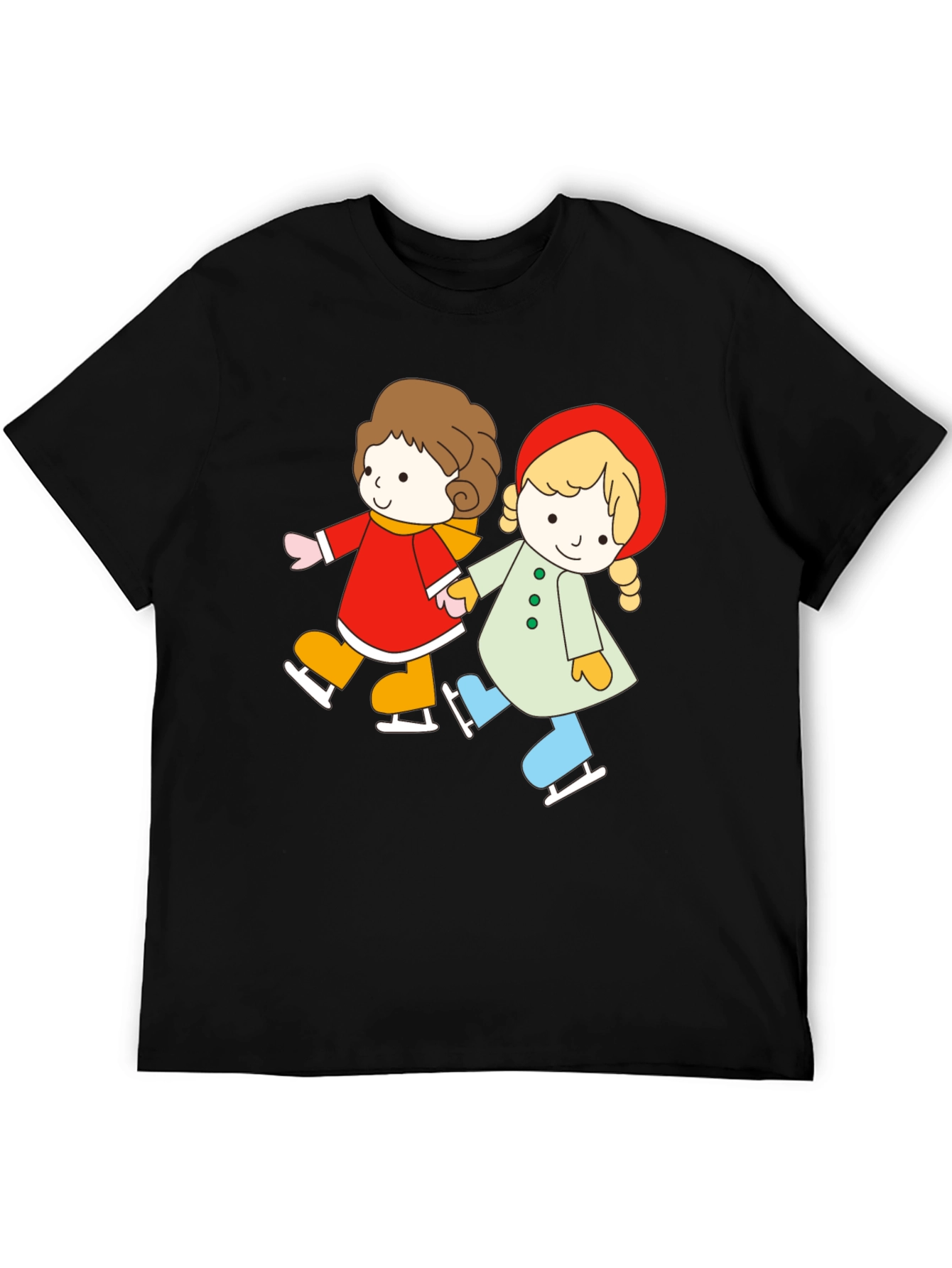 Cute Skating Kids Graphic T-Shirt - Unisex