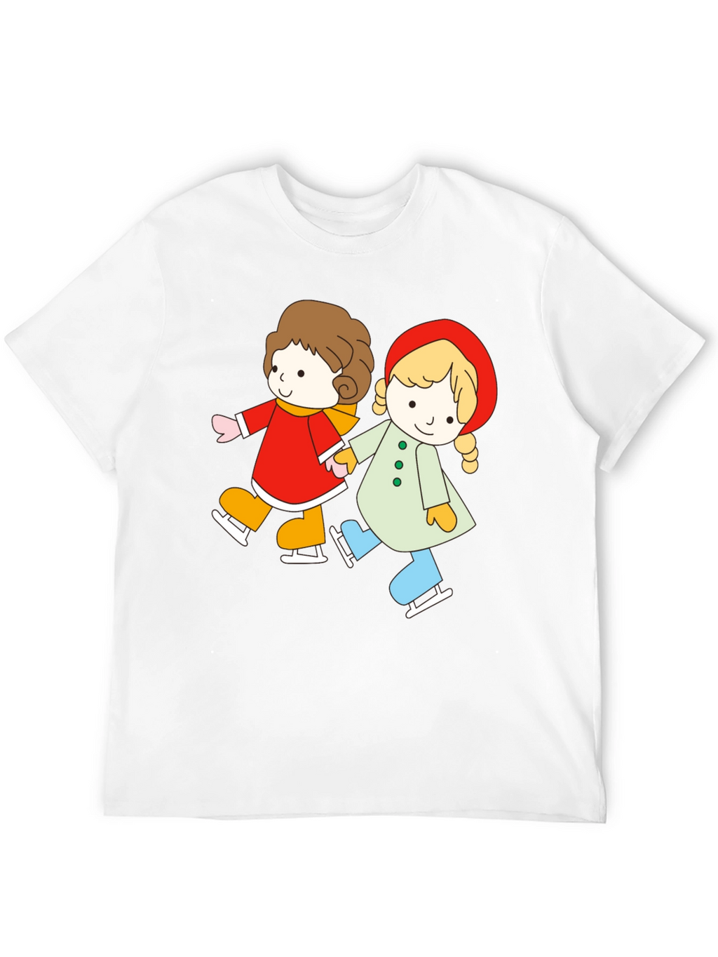 Cute Skating Kids Graphic T-Shirt - Unisex
