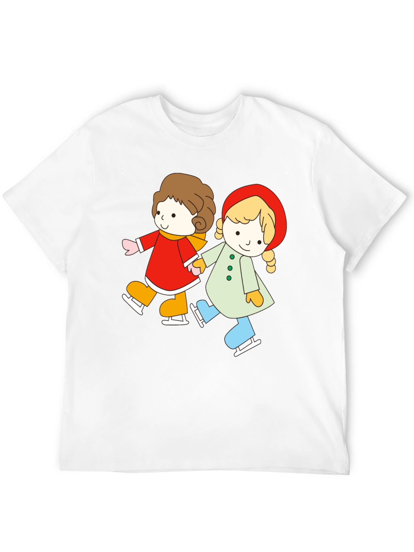 Cute Skating Kids Graphic T-Shirt - Unisex
