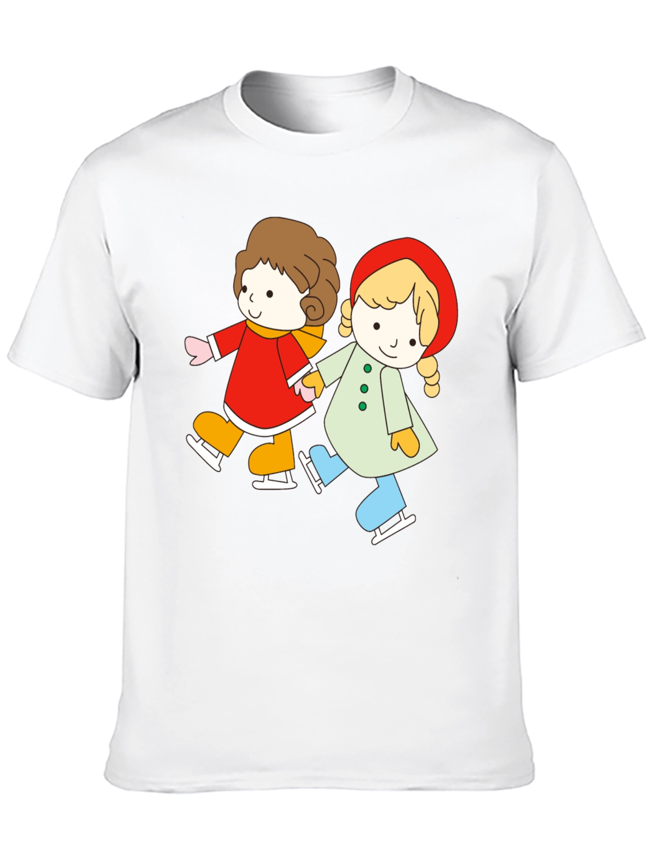 Cute Skating Kids Graphic T-Shirt - Unisex