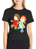 Cute Skating Kids Graphic T-Shirt - Unisex