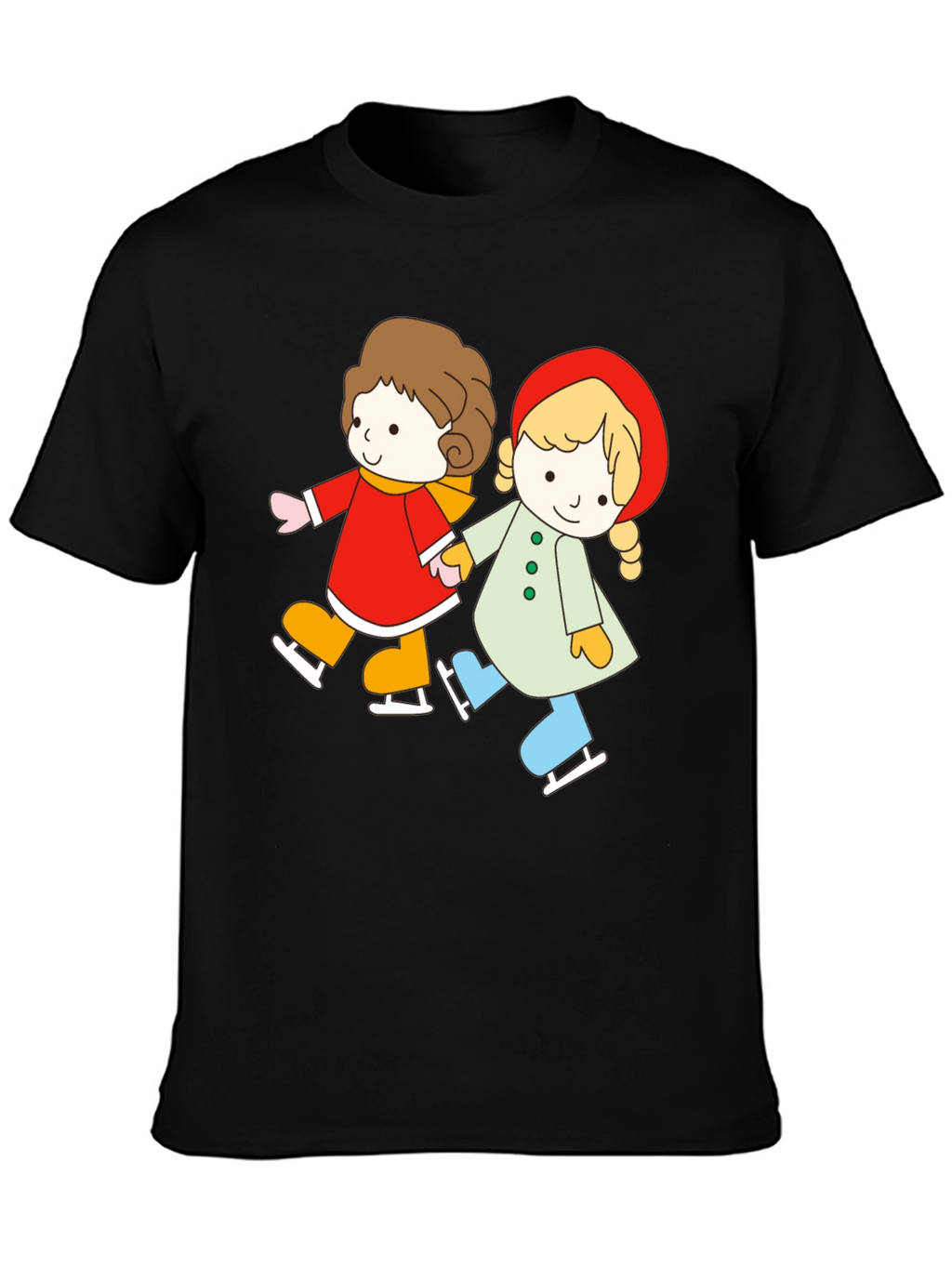 Cute Skating Kids Graphic T-Shirt - Unisex