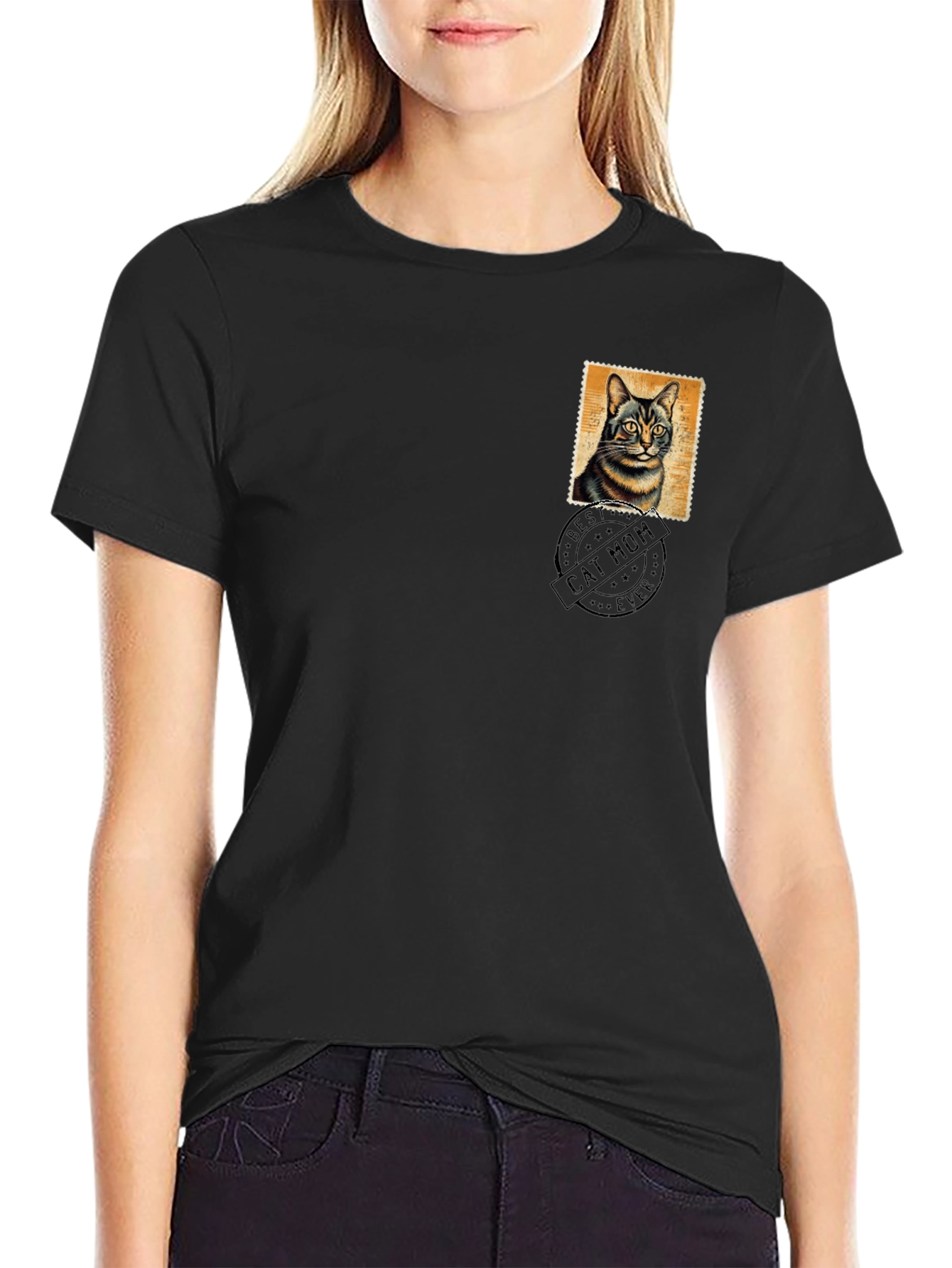 Best Cat Mom Ever Black T-Shirt