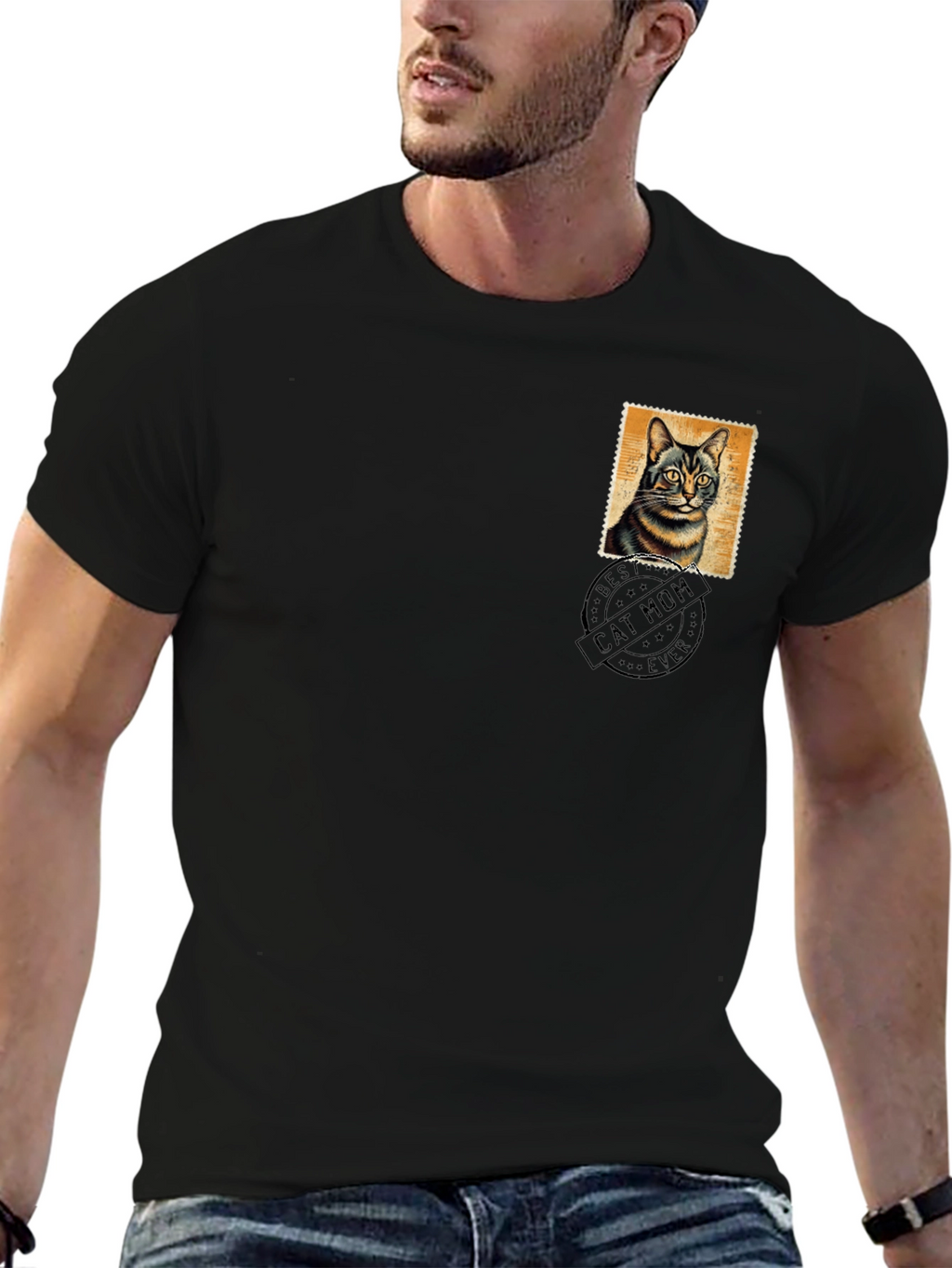 Best Cat Mom Ever Black T-Shirt