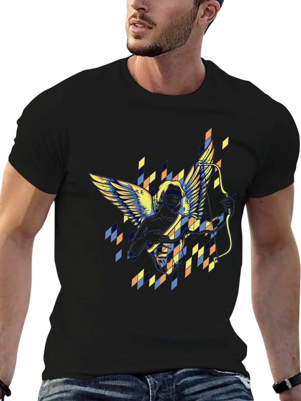 Archangel Graphic Print Black T-Shirt