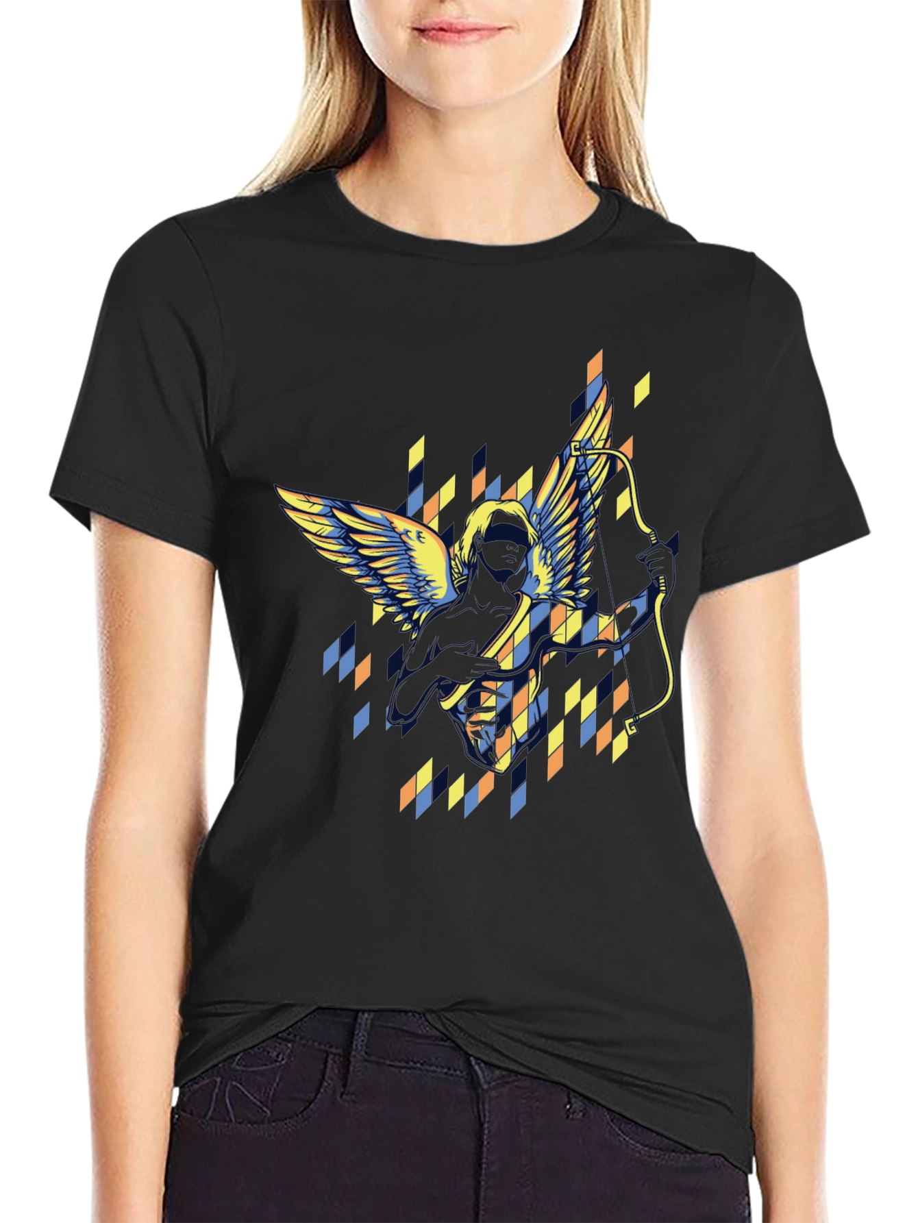 Archangel Graphic Print Black T-Shirt