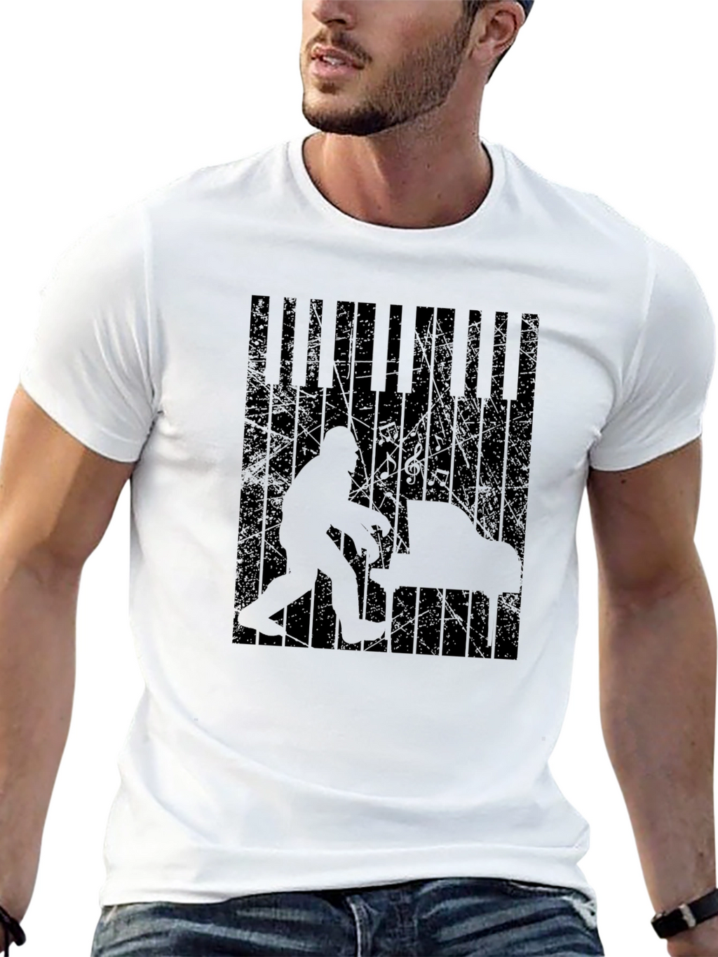 Sasquatch Piano Player T-Shirt
