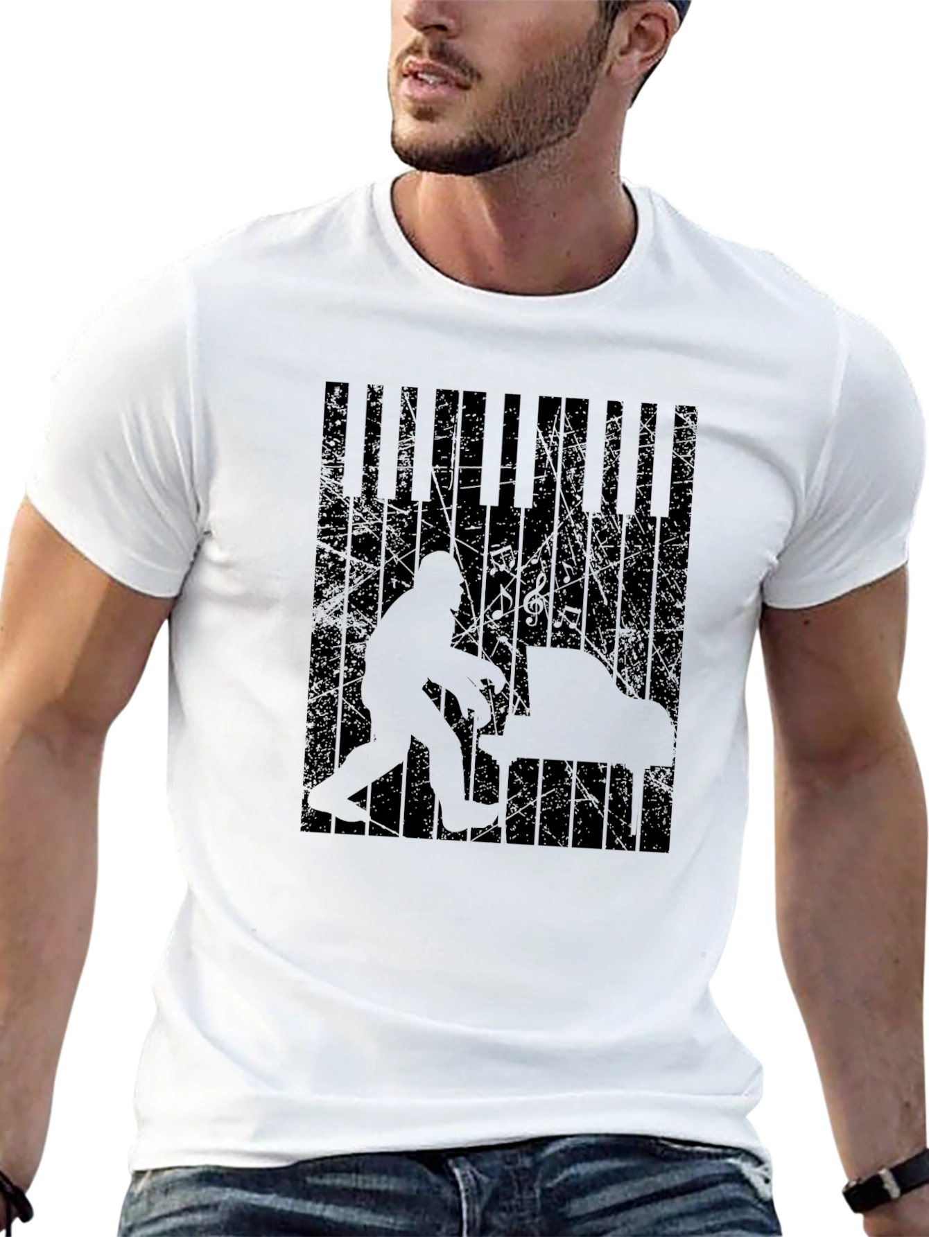 Sasquatch Piano Player T-Shirt