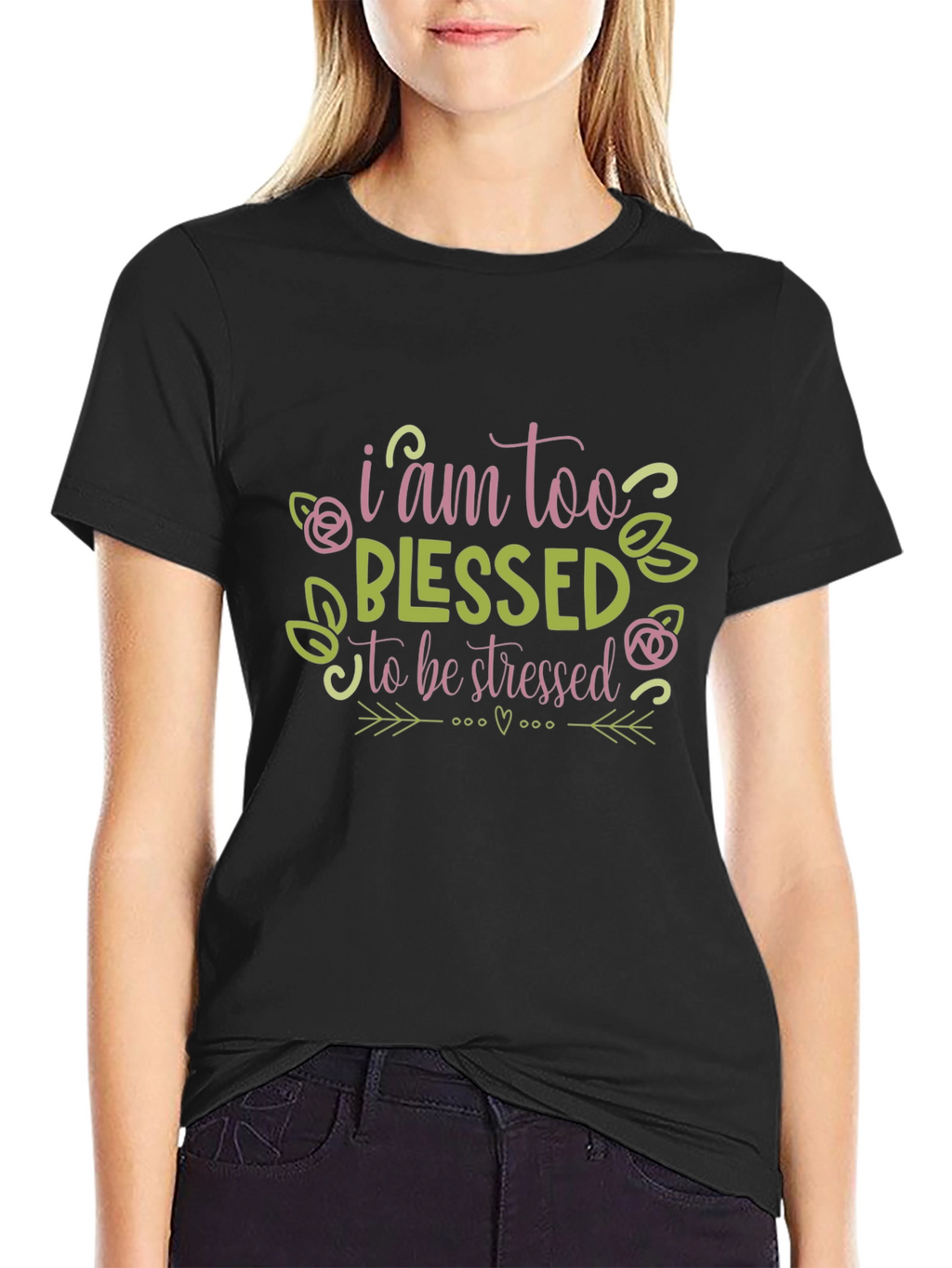 Blessed Graphic T-Shirt - Trendy Crew Neck Top