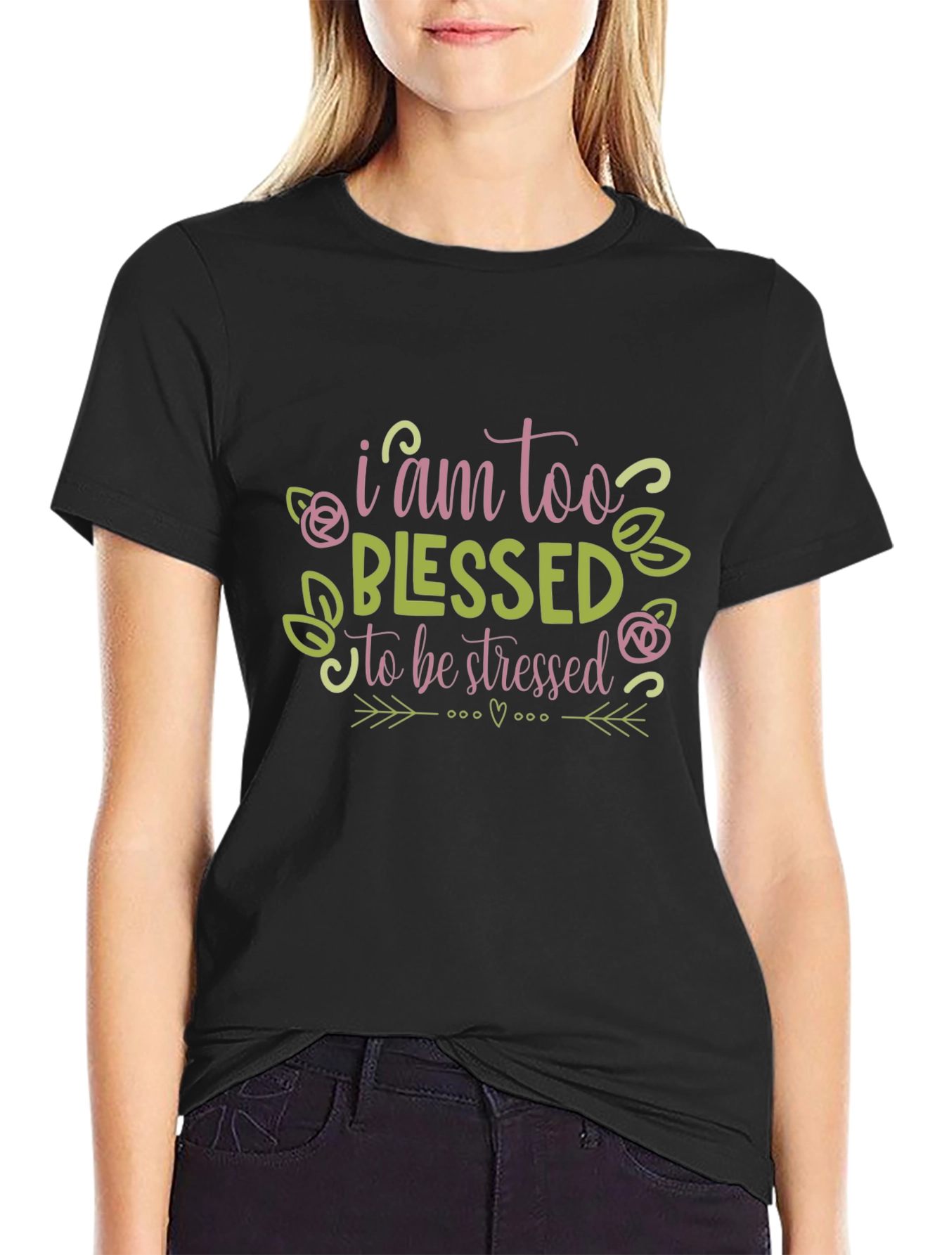 Blessed Graphic T-Shirt - Trendy Crew Neck Top