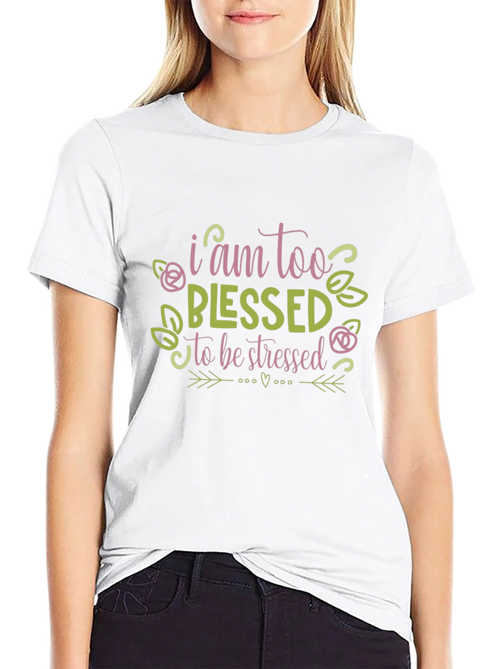 Blessed Graphic T-Shirt - Trendy Crew Neck Top