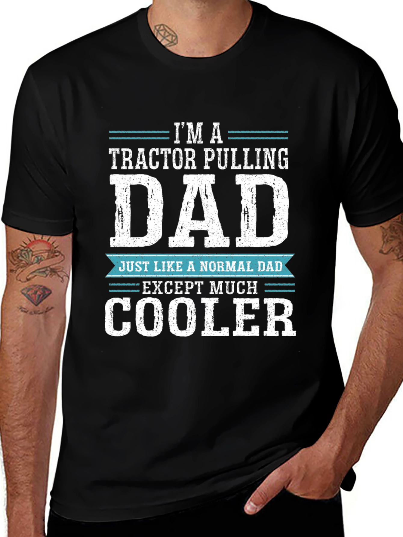 Tractor Pulling Dad Graphic Tee - Cool Dad Shirt