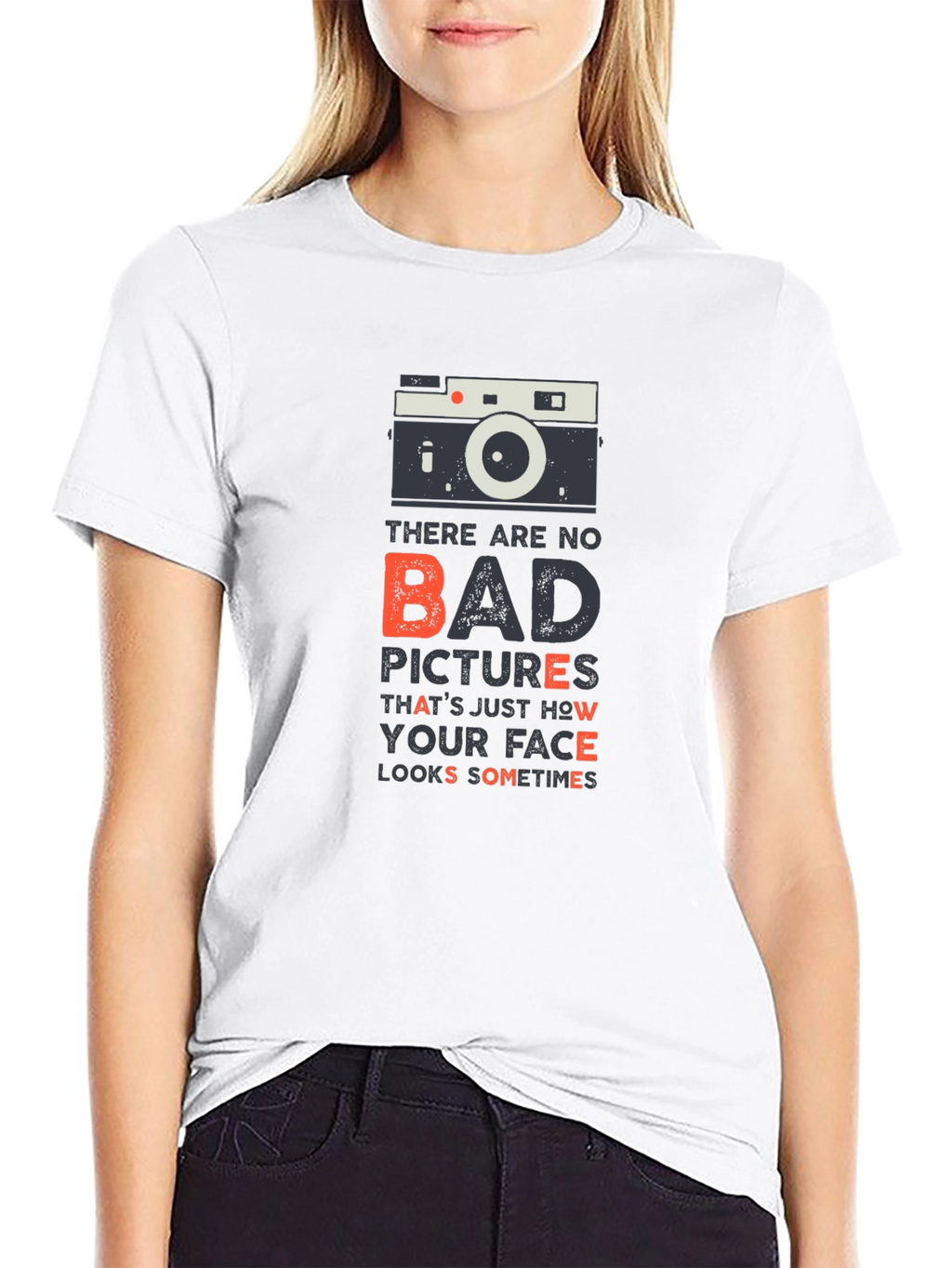 Camera Graphic Tee - No Bad Pictures Just Faces!