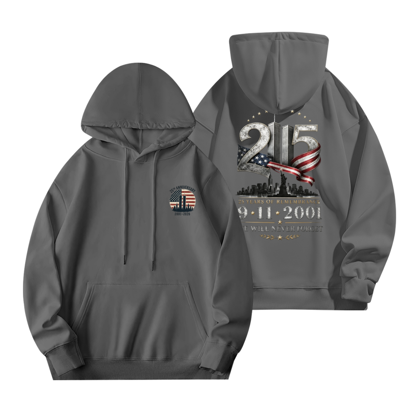 25 Years Of Remembrance 9?11?2001 Memorial Double?Sided Hoodie