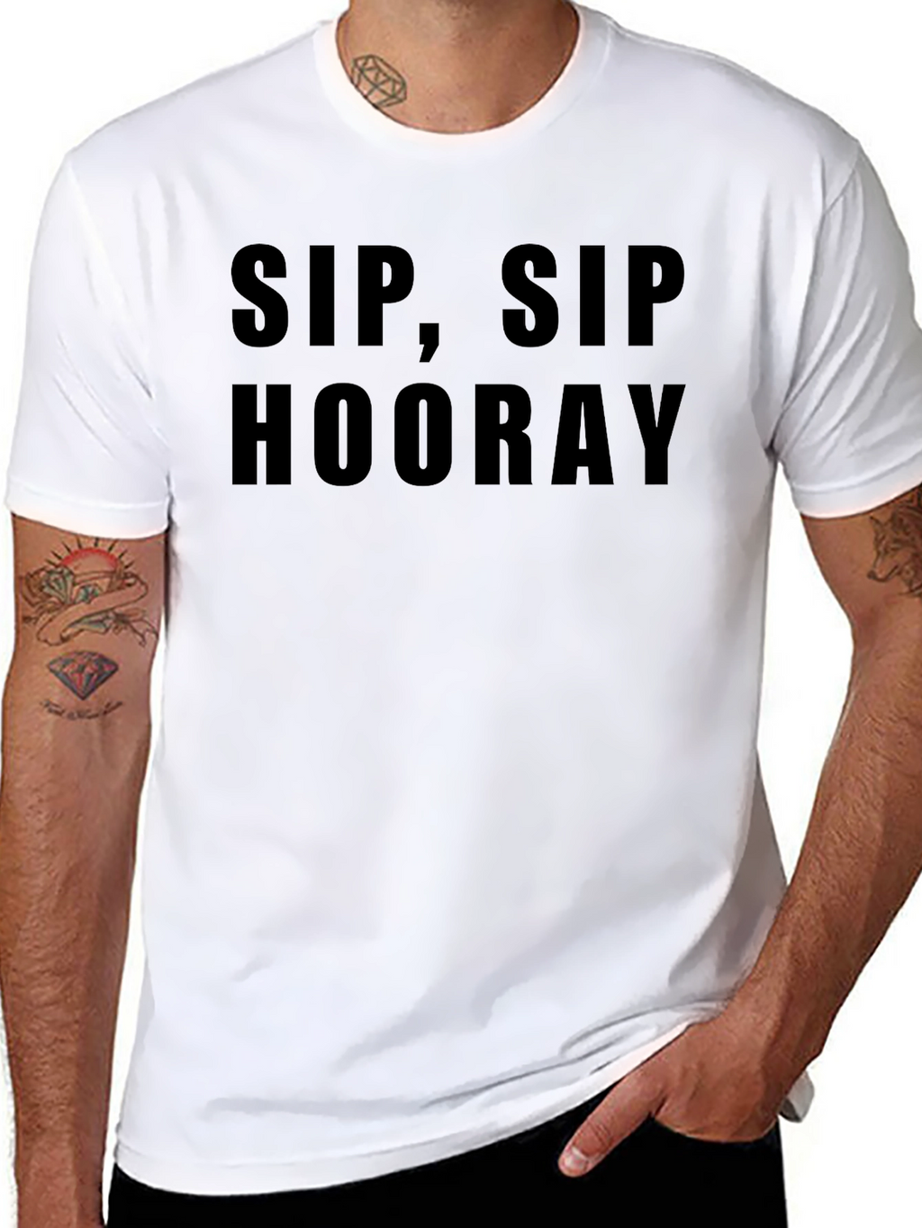 Sip Sip Hooray Black T-Shirt