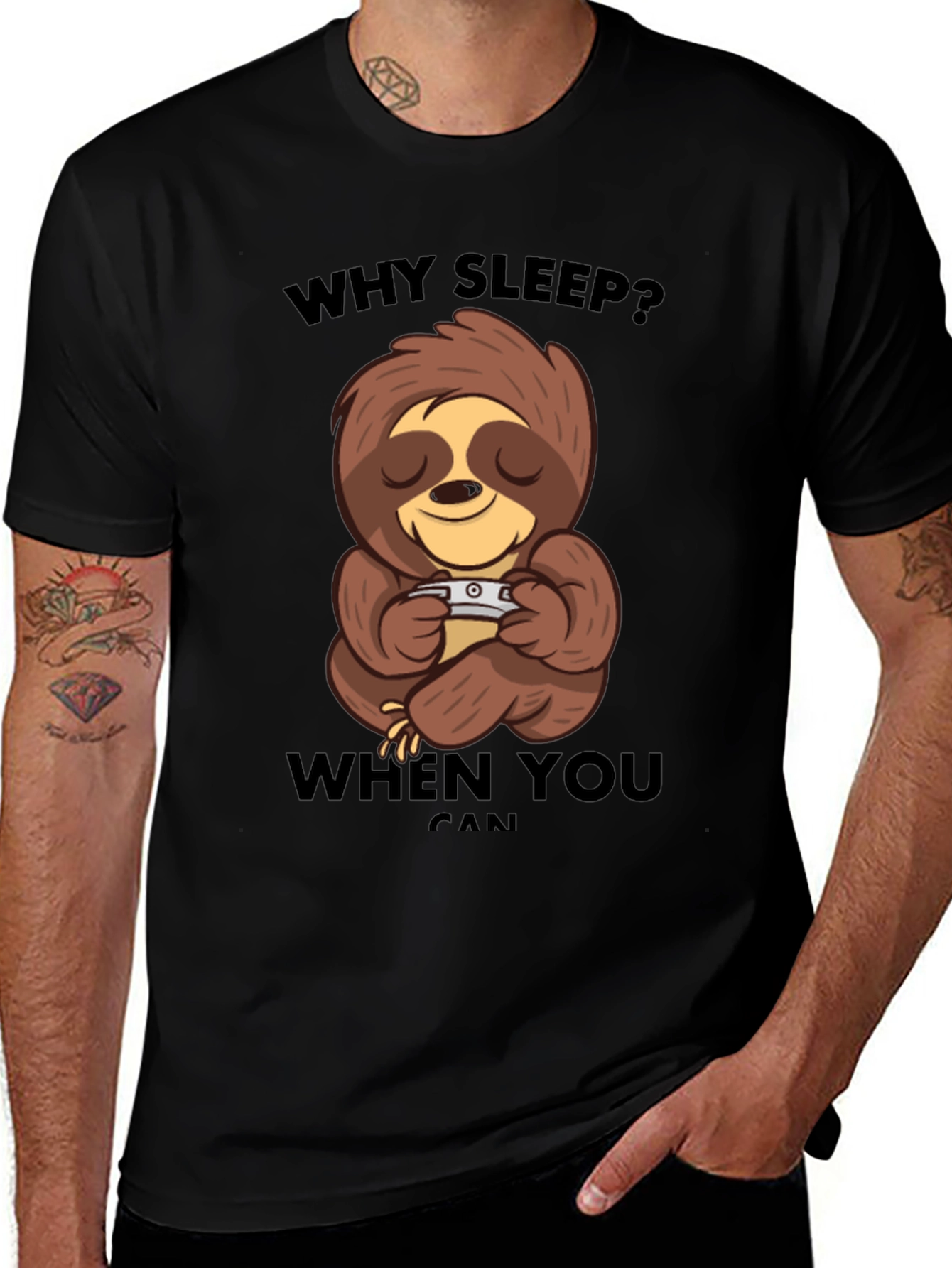 Why Sleep? Sloth Graphic T-Shirt - Relaxed Fit