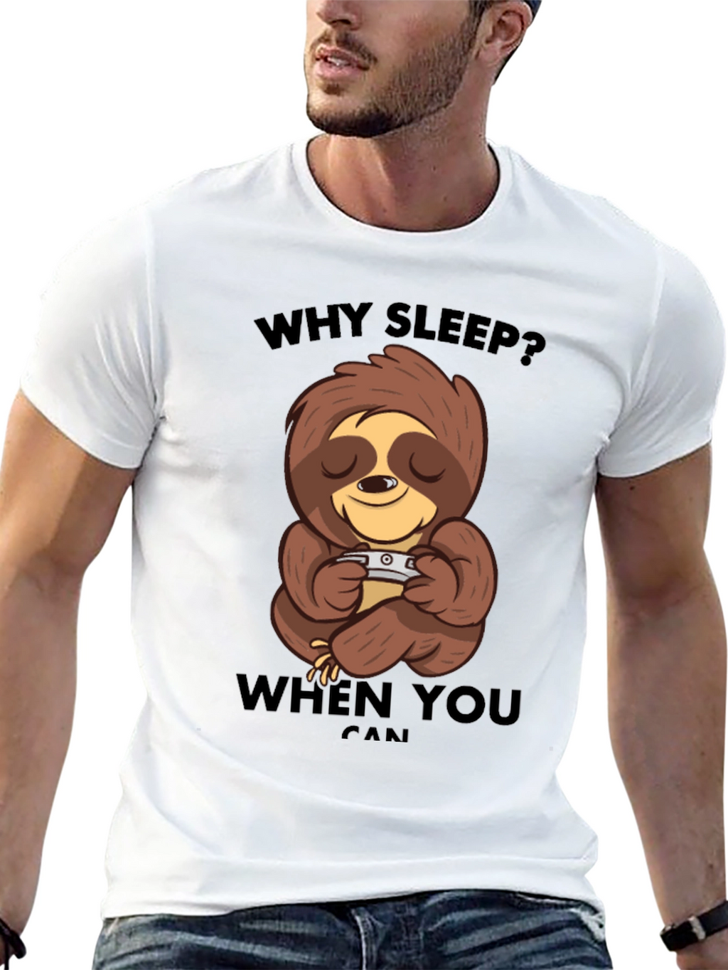 Why Sleep? Sloth Graphic T-Shirt - Relaxed Fit