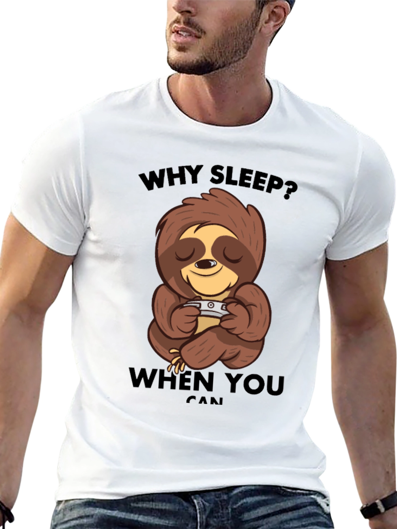 Why Sleep? Sloth Graphic T-Shirt - Relaxed Fit