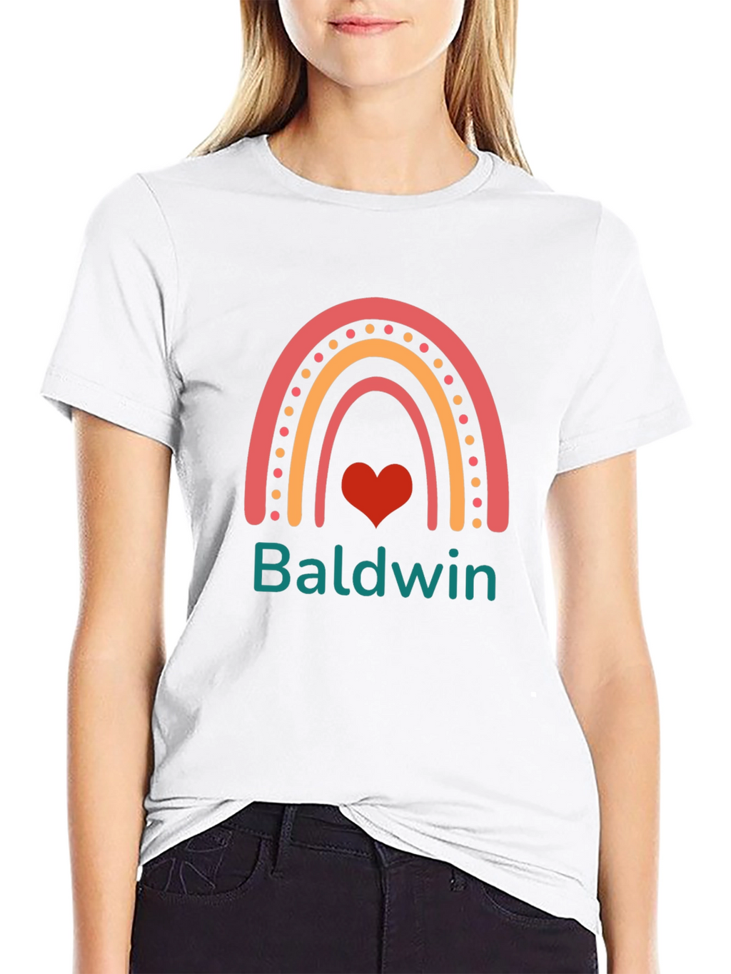 Baldwin Rainbow Heart Tee