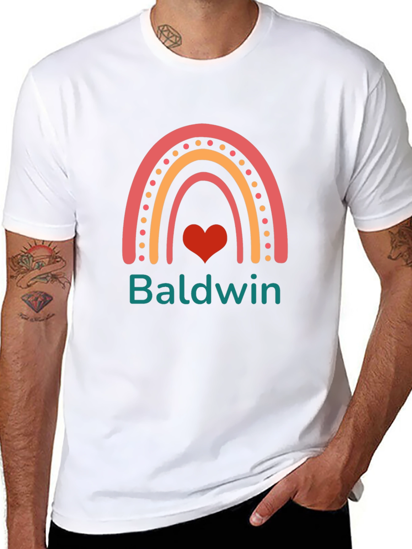 Baldwin Rainbow Heart Tee