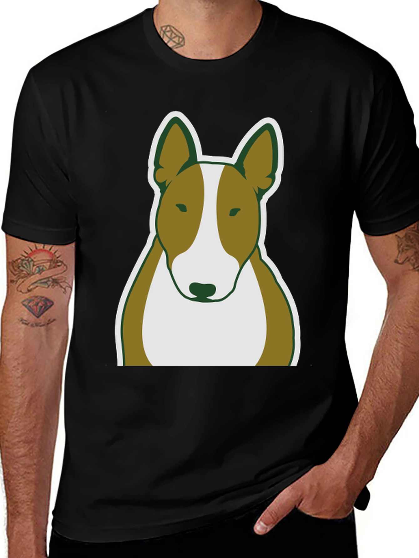 Bull Terrier Dog Graphic Tee - Casual Wear