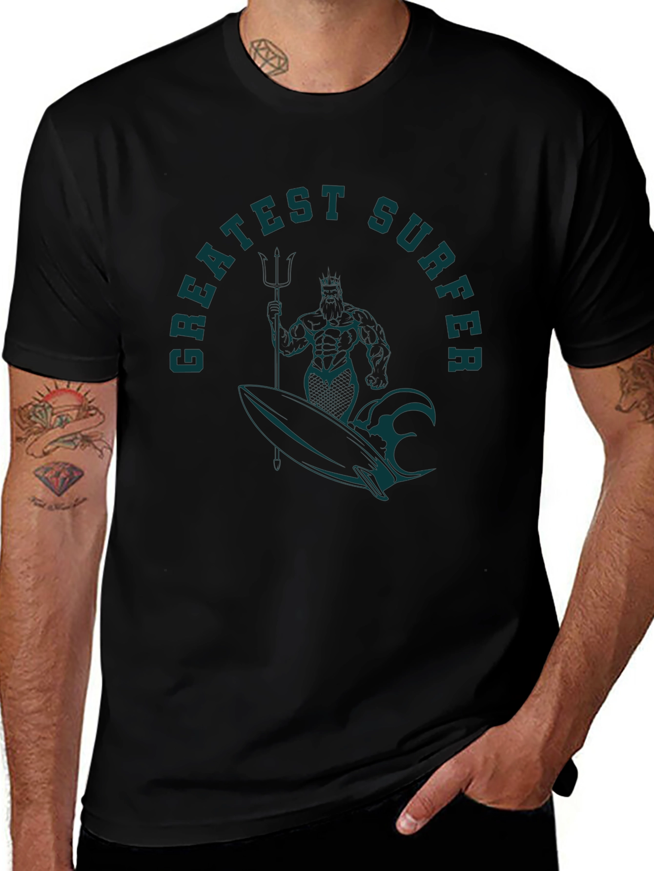 Greatest Surfer Graphic Tee - Black