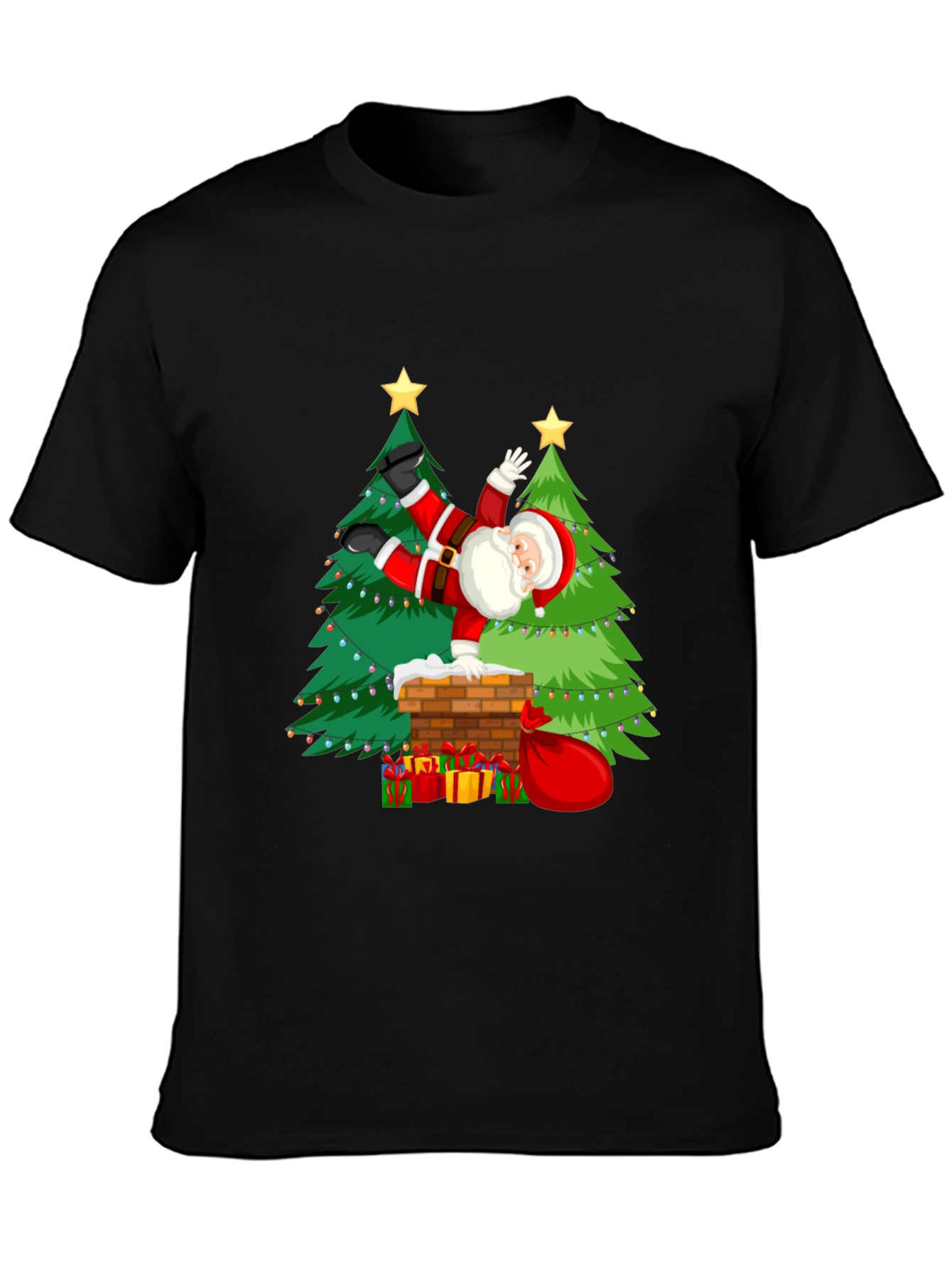 Festive Santa Doing Handstand T-Shirt