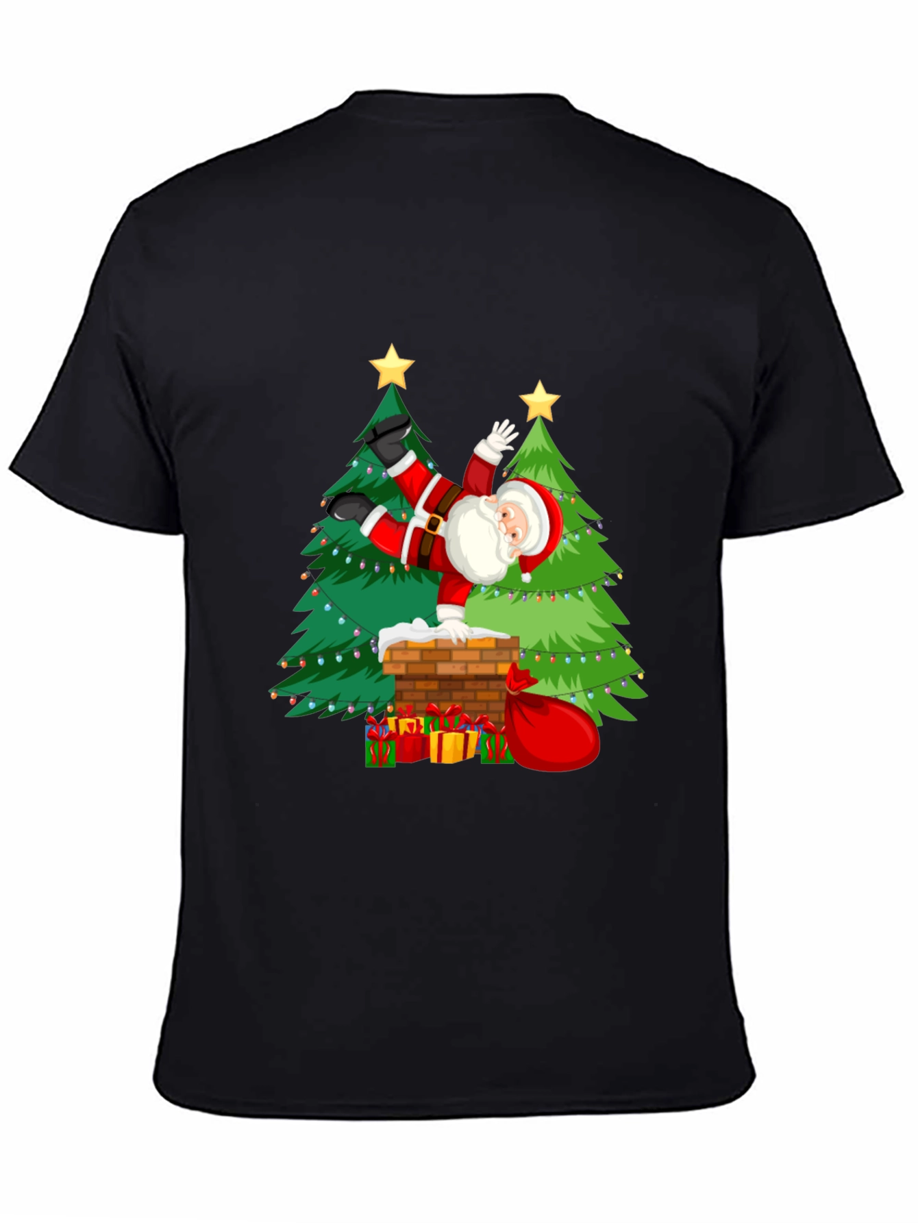Festive Santa Doing Handstand T-Shirt